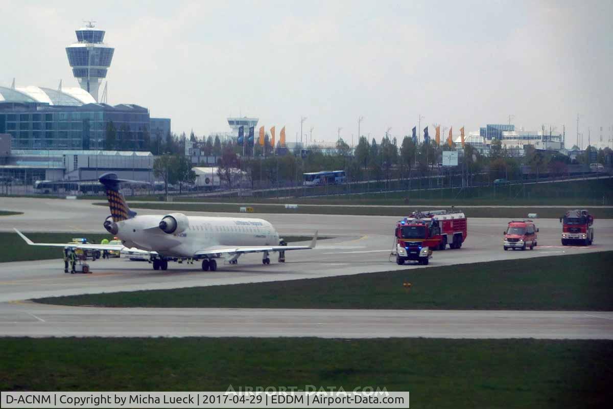 D-ACNM, 2010 Bombardier CRJ-900LR (CL-600-2D24) C/N 15253, Not sure what the incident was, but there were 4+ fire engines plus airport vehicles surrounding the aircraft, which stopped next to the active runway.