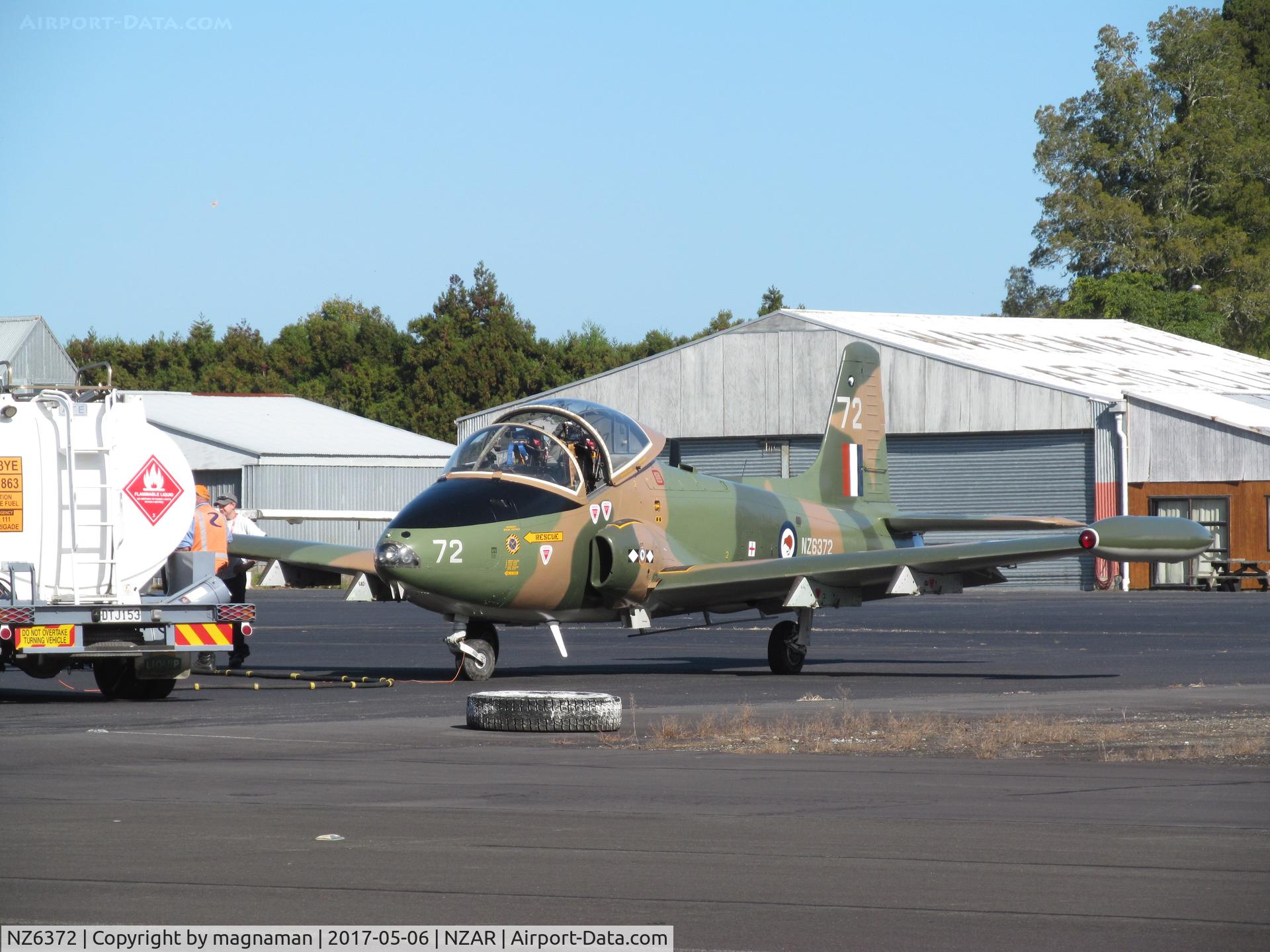NZ6372, 1973 BAC 167 Strikemaster Mk.88 C/N 342, refuelling at ardmore