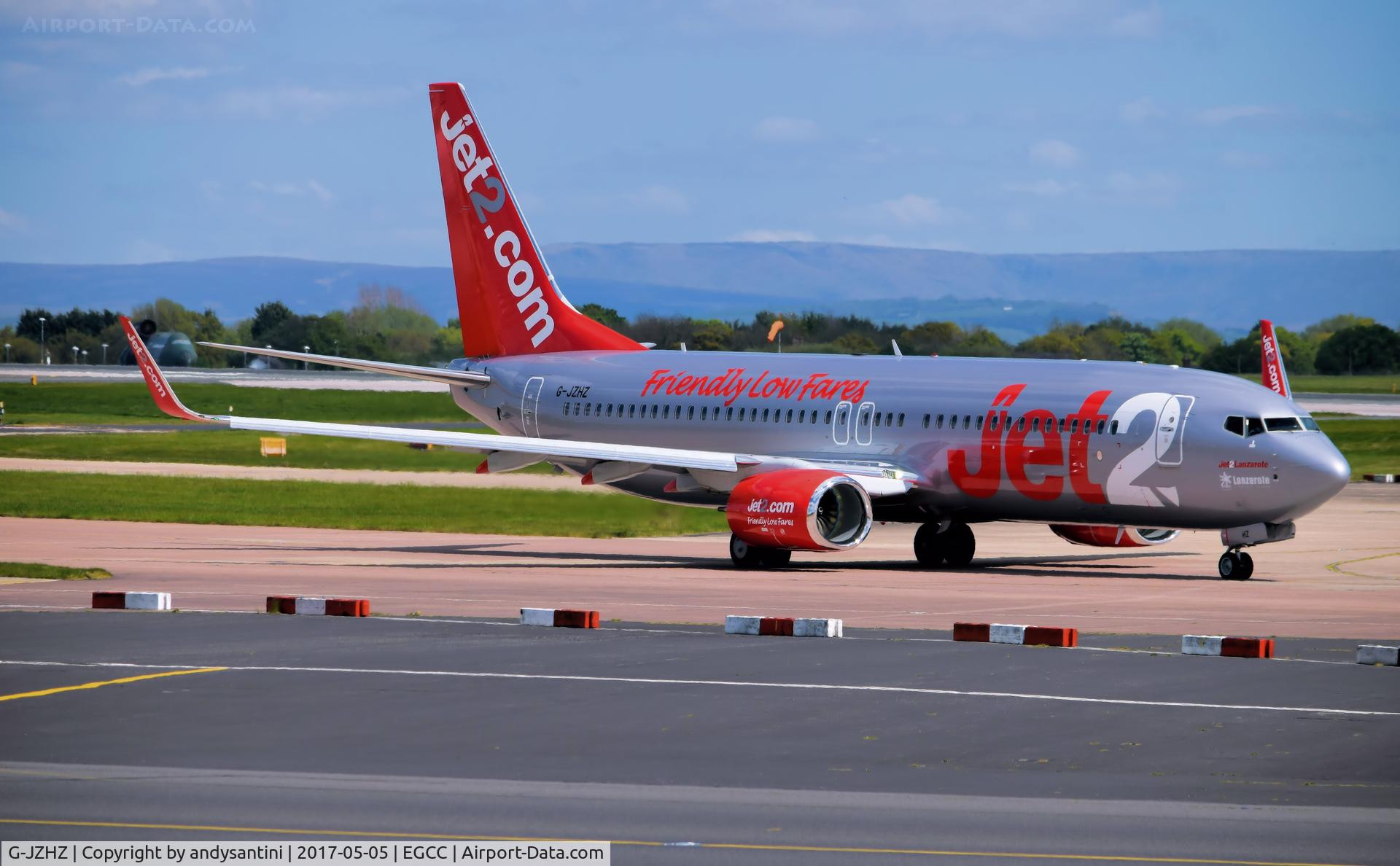 G-JZHZ, 2017 Boeing 737-8MG C/N 63156, taxing out for take off brand new to the JET2 fleet