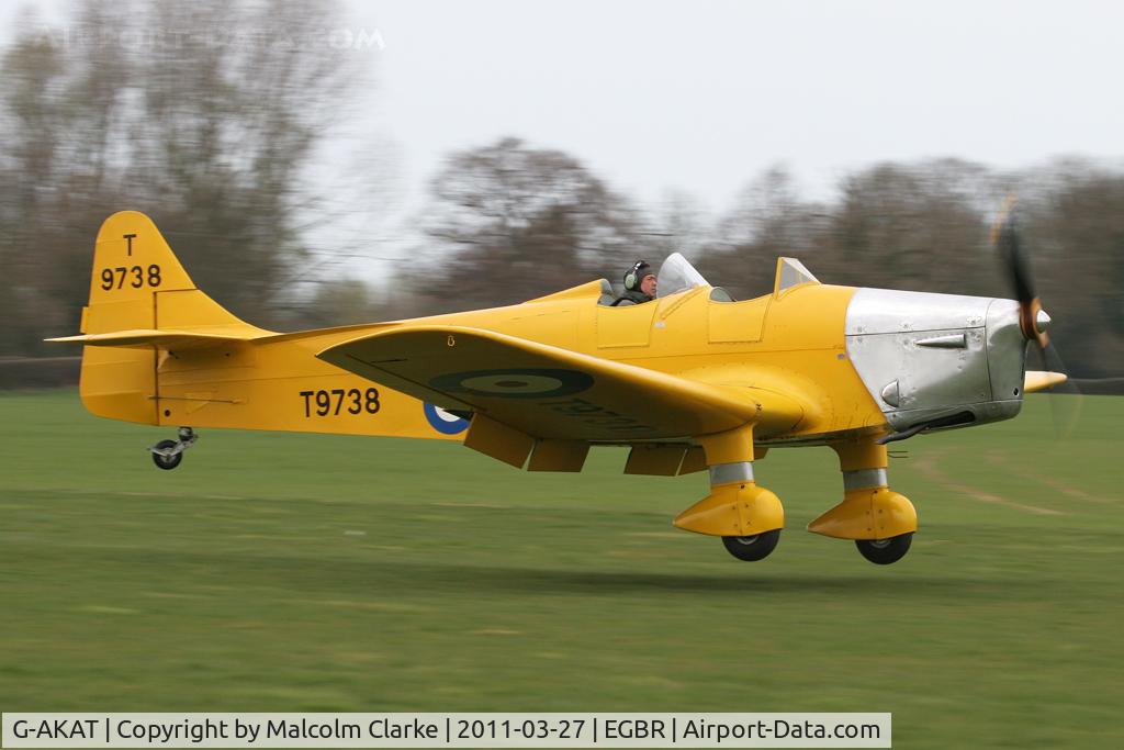 G-AKAT, 1940 Miles M14A Hawk Trainer 3 C/N 2005, Miles M14A Hawk Trainer 3 at Breighton Airfield's All Comer's Spring Fly-In. March 27th 2011.