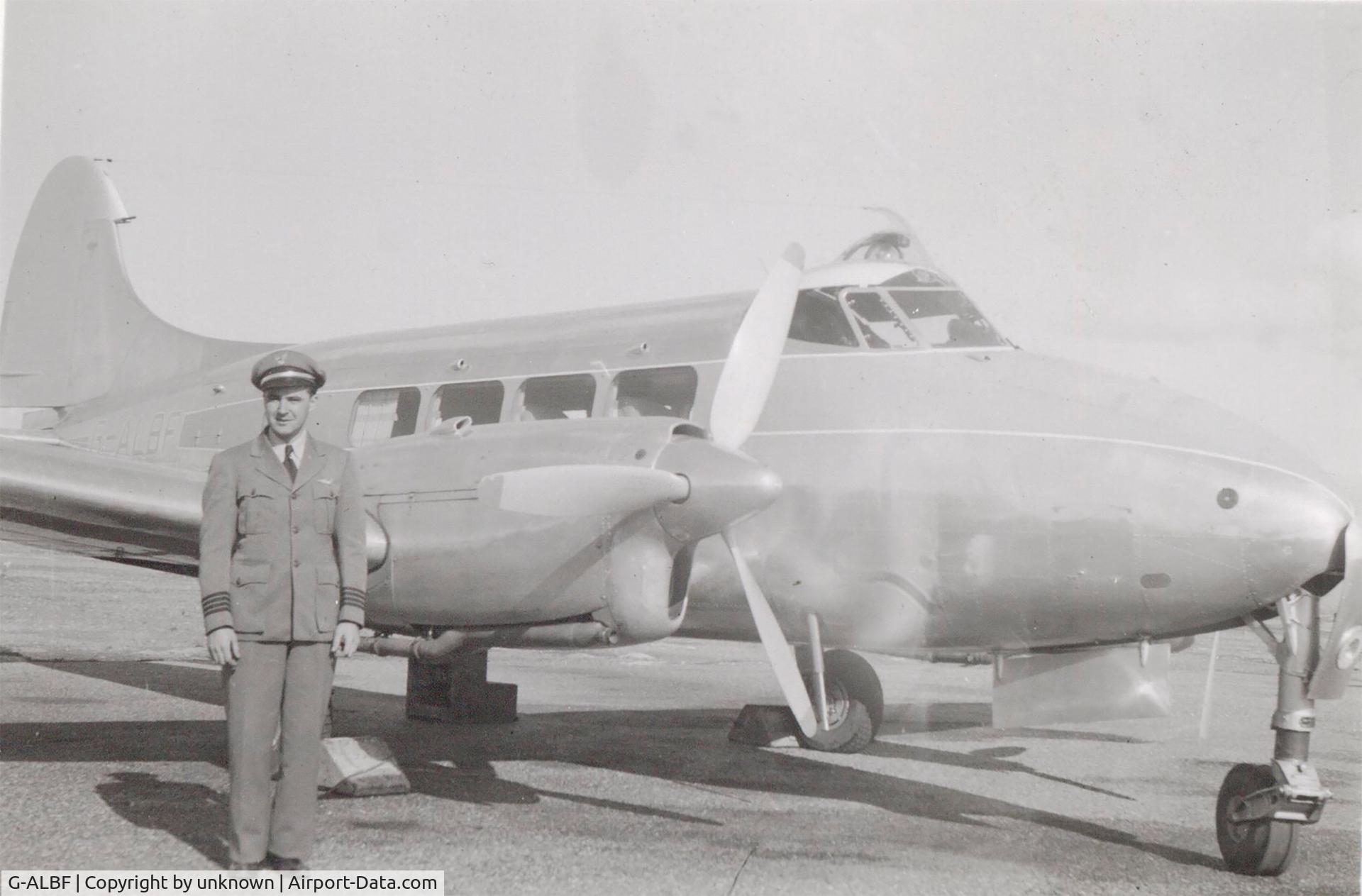 G-ALBF, 1948 De Havilland DH-104 Dove 5 C/N 04152, Capt. Clarke C. Cole  Alaska Airlines 1948-1970