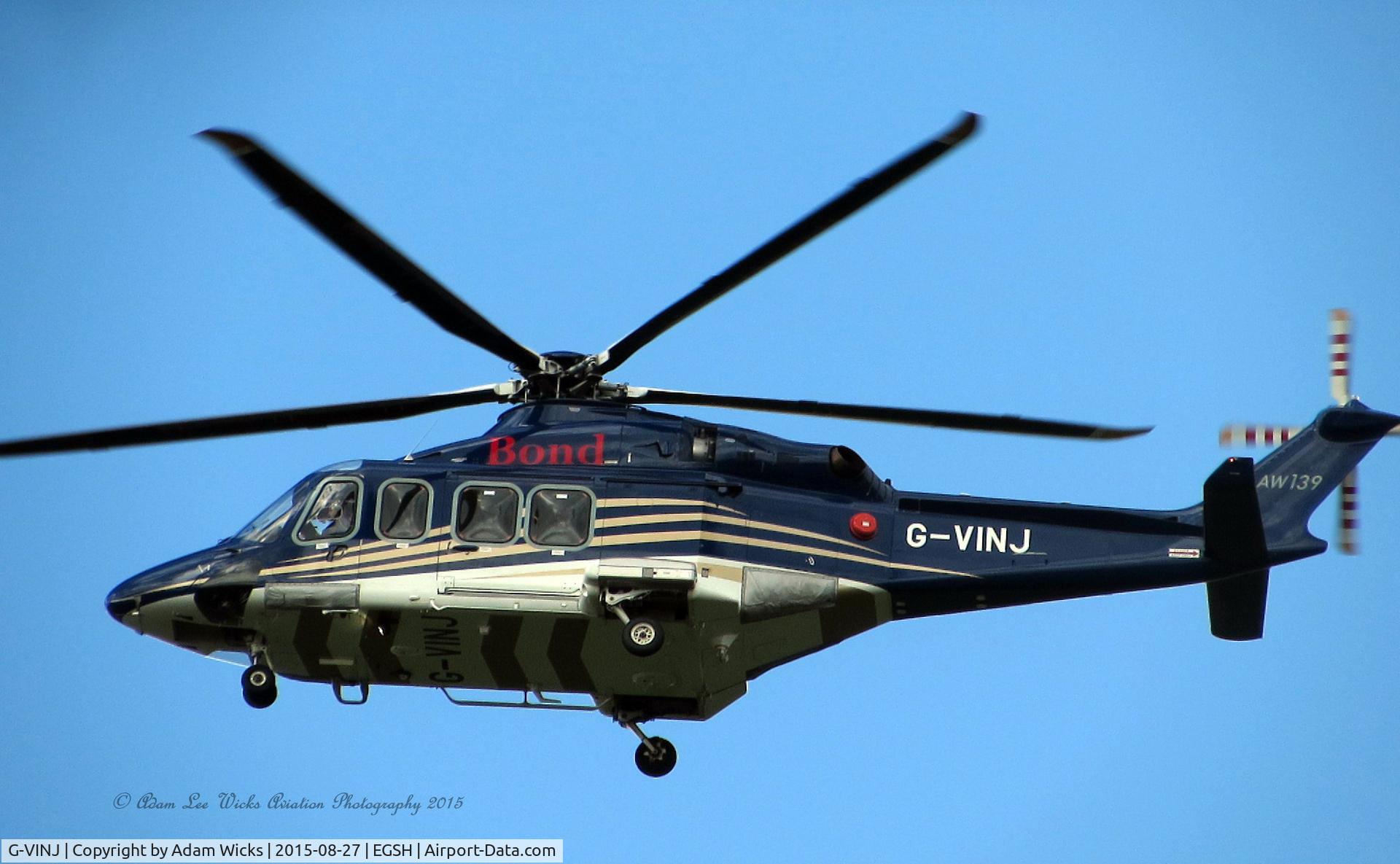 G-VINJ, 2013 AgustaWestland AW-139 C/N 41355, Taken EGSH on approach to  runway 27 R Using a Canon Powershot SXH510.
