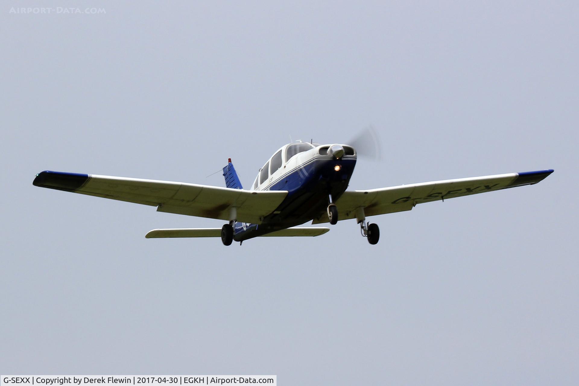 G-SEXX, 1978 Piper PA-28-161 Cherokee Warrior II C/N 28-7816196, Cherokee Warrior II, Headcorn kent based, seen departing runway 10.