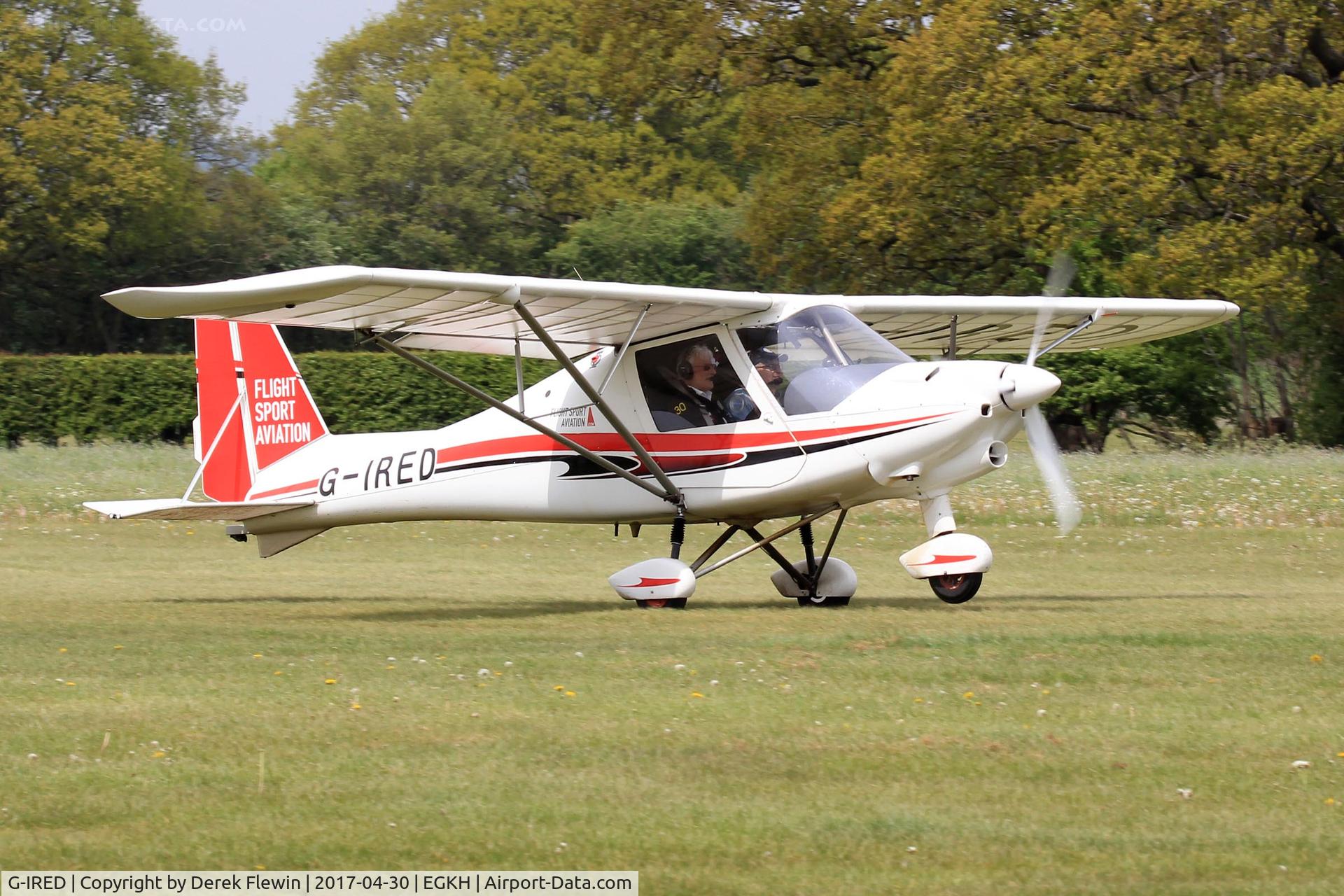 G-IRED, 2012 Comco Ikarus C42 FB100 Bravo C/N 1207-7210, Ikarus, Halfpenny Green Staffordshire based, seen landing on runway 10.