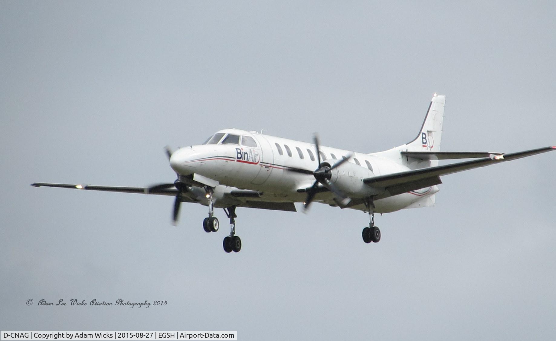 D-CNAG, 1995 Fairchild SA-227DC Metro 23 C/N DC-893B, Image of Binair Fairchild approaching runway 27 R