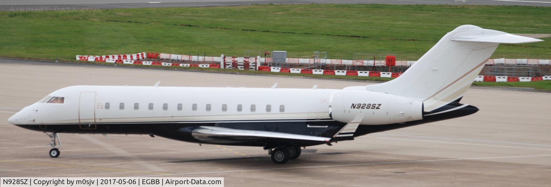 N928SZ, 1999 Bombardier BD-700-1A10 Global Express XRS C/N 9056, At BHX from the Car Park