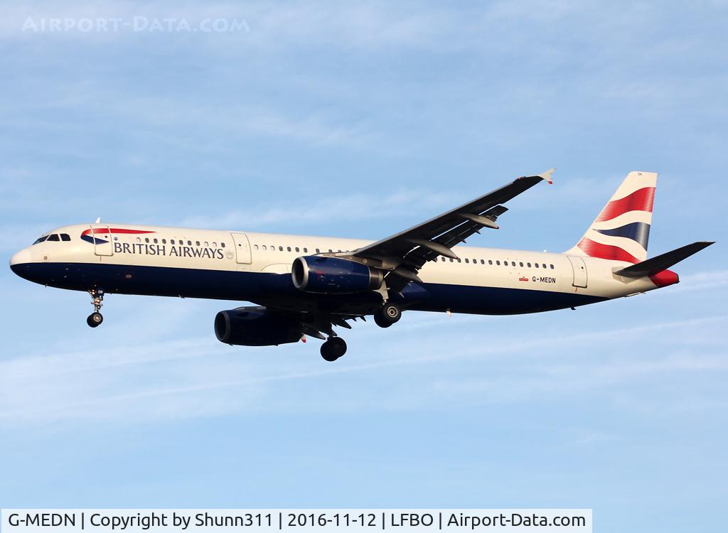 G-MEDN, 2008 Airbus A321-231 C/N 3512, Landing rwy 32L