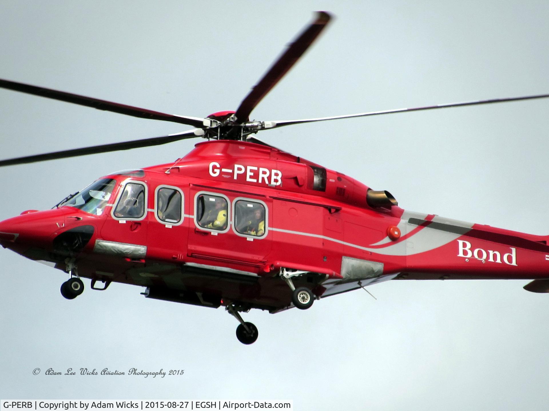 G-PERB, 2011 AgustaWestland AW-139 C/N 41261, Taken on approach to runway 27 R