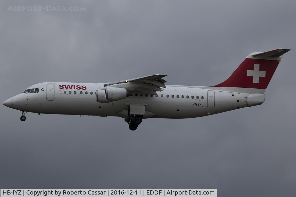 HB-IYZ, 1998 British Aerospace Avro 146-RJ100 C/N 0338, Frankfurt 2016