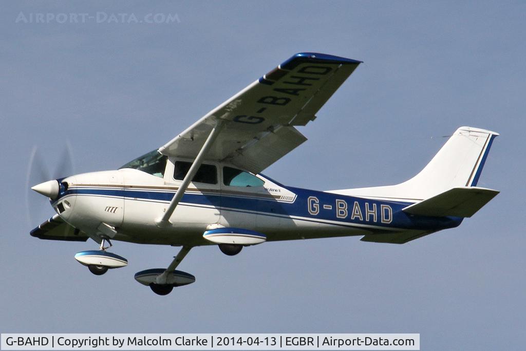 G-BAHD, 1972 Cessna 182P Skylane Skylane C/N 18261501, Cessna 182P Skylane at Beighton Airfield's Early Bird Fly-In. April 13th 2014.
