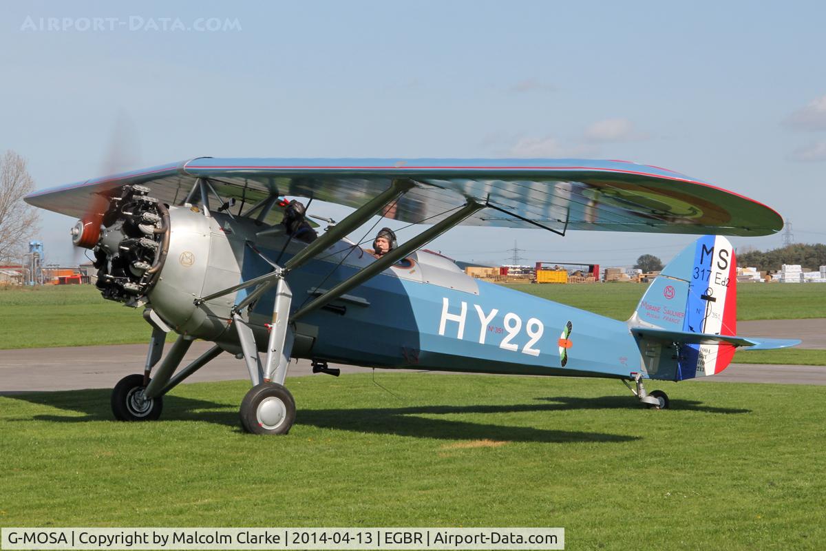 G-MOSA, 1952 Morane-Saulnier MS.317 C/N 351, Morane-Saulnier MS.317 at Beighton Airfield's Early Bird Fly-In. April 13th 2014.