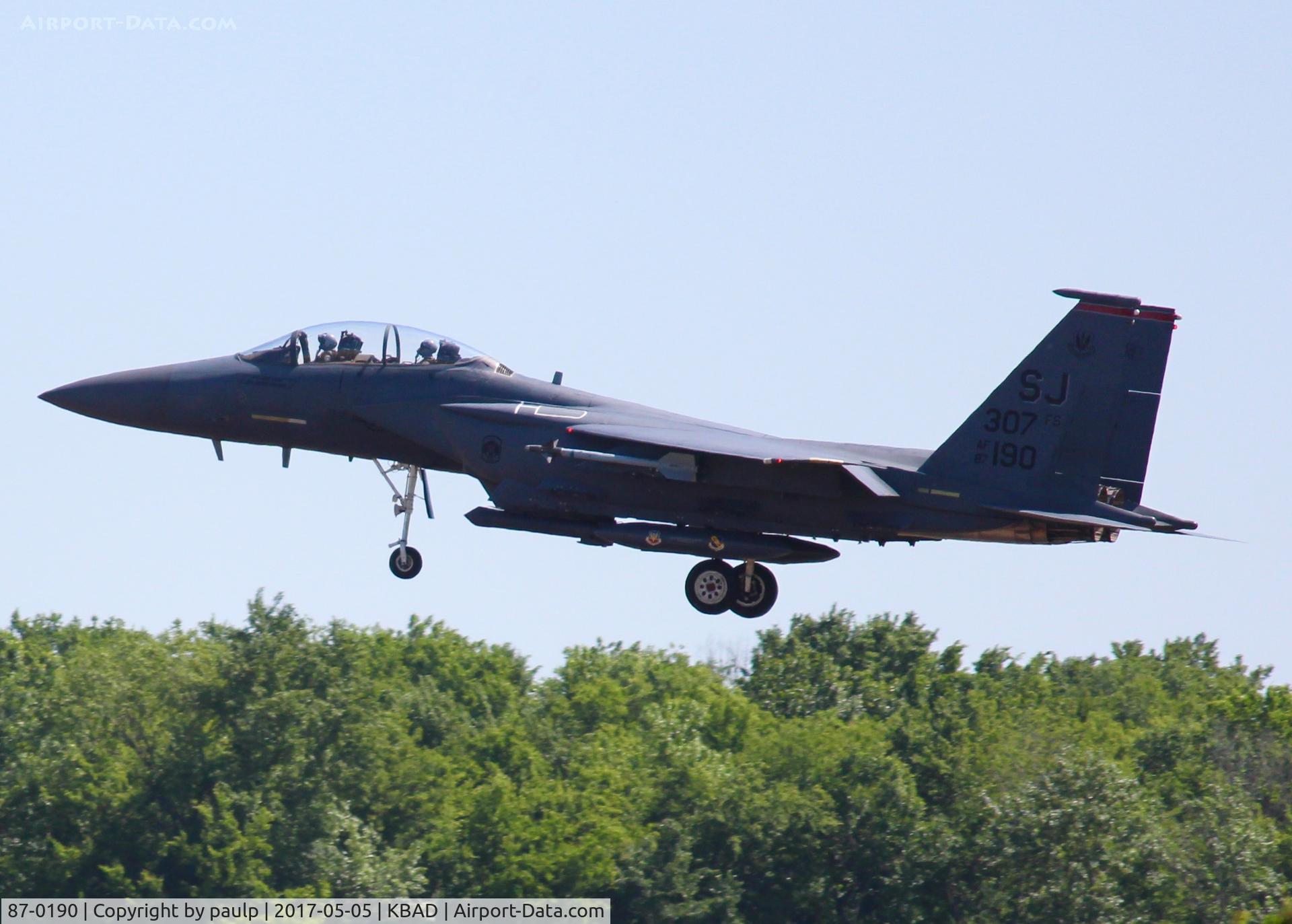 87-0190, 1987 McDonnell Douglas F-15E Strike Eagle C/N 1055/E030, At Barksdale Air Force Base.