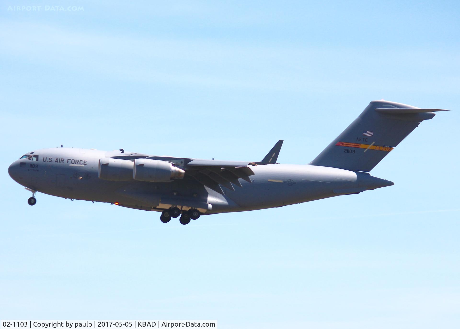02-1103, 2002 Boeing C-17A Globemaster III C/N P-103, At Barksdale Air Force Base.