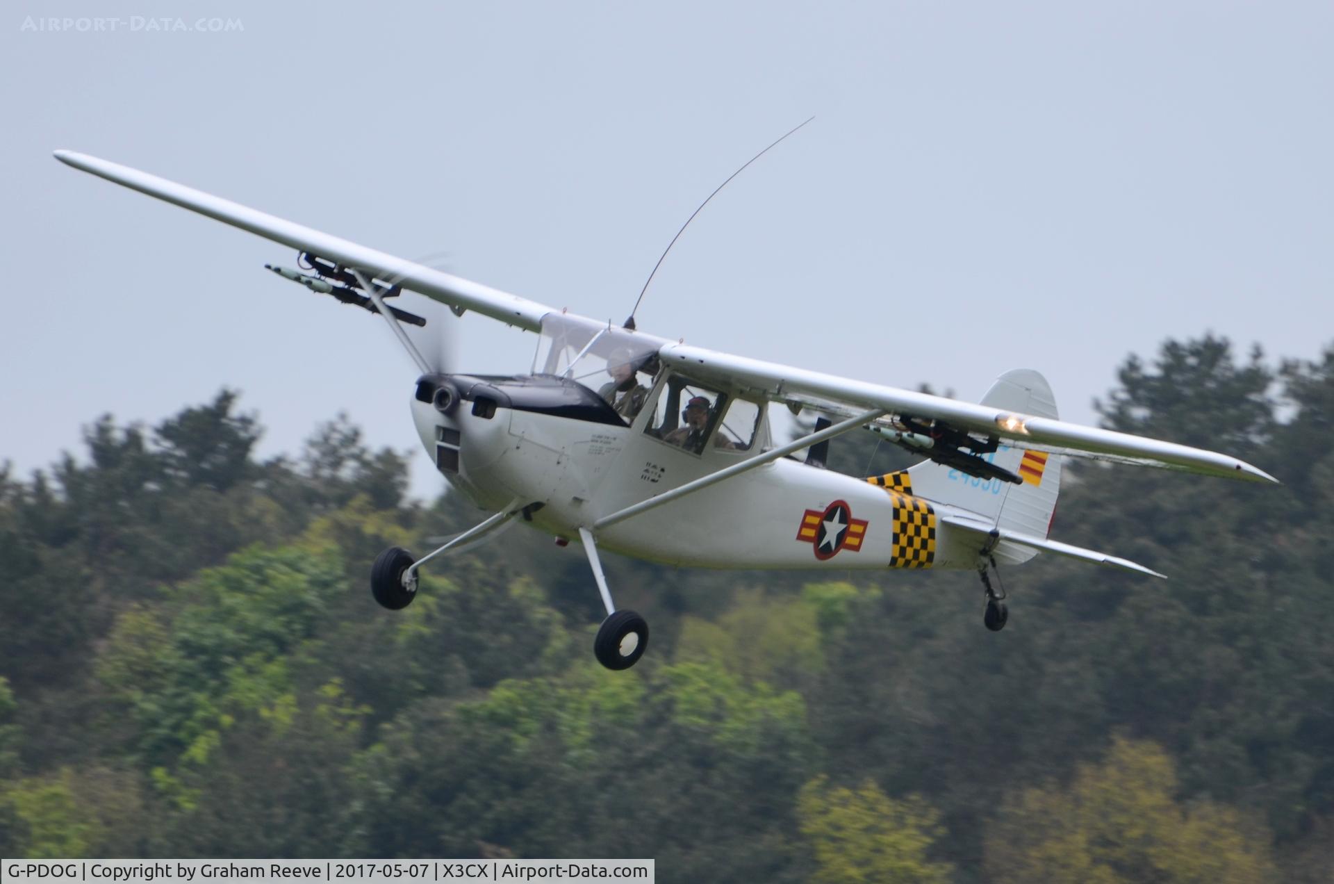 G-PDOG, 1957 Cessna 305C C/N 24550, Over head at Northrepps.