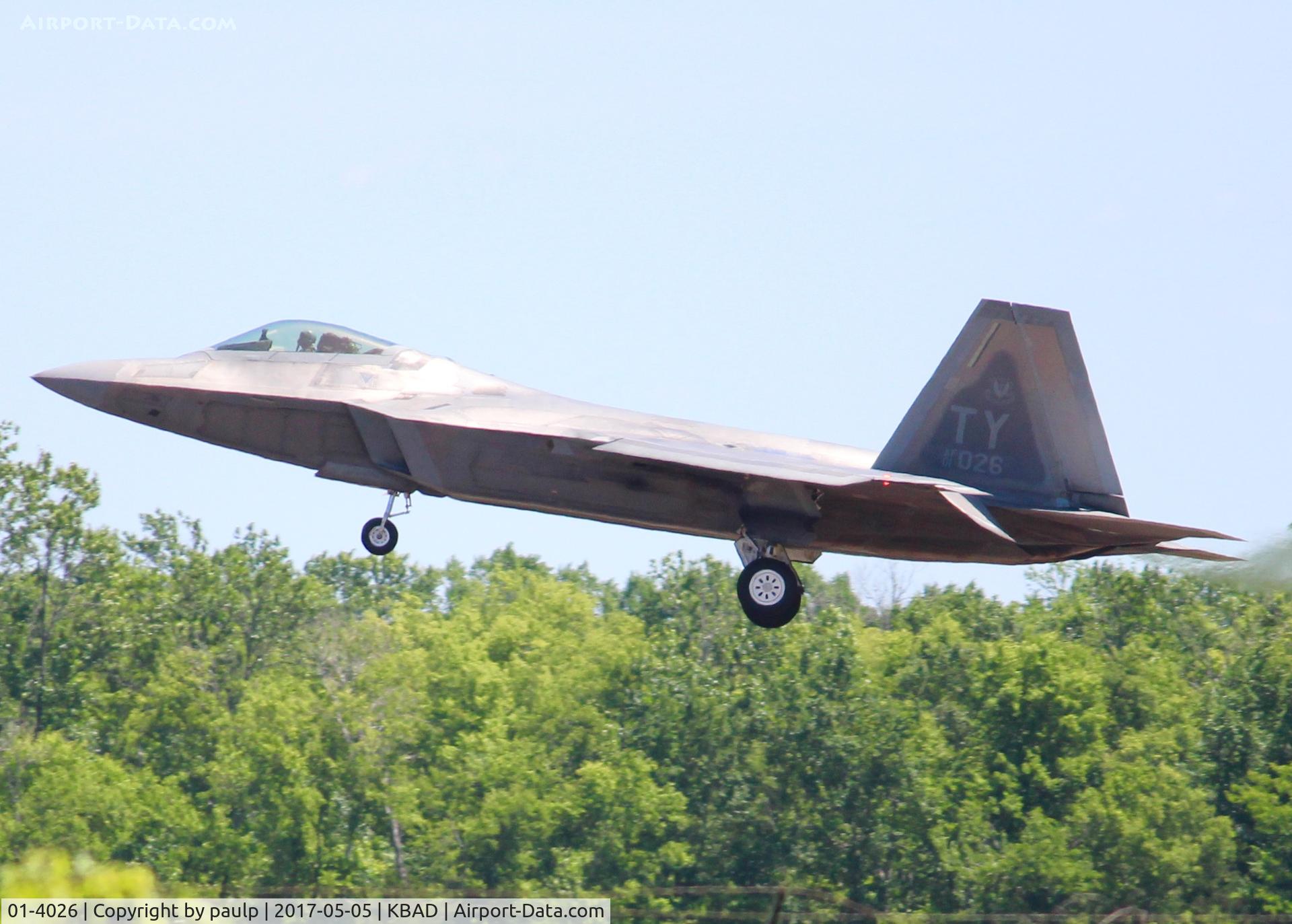 01-4026, 2001 Lockheed Martin F-22A Raptor C/N 645-4026, At Barksdale Air Force Base.