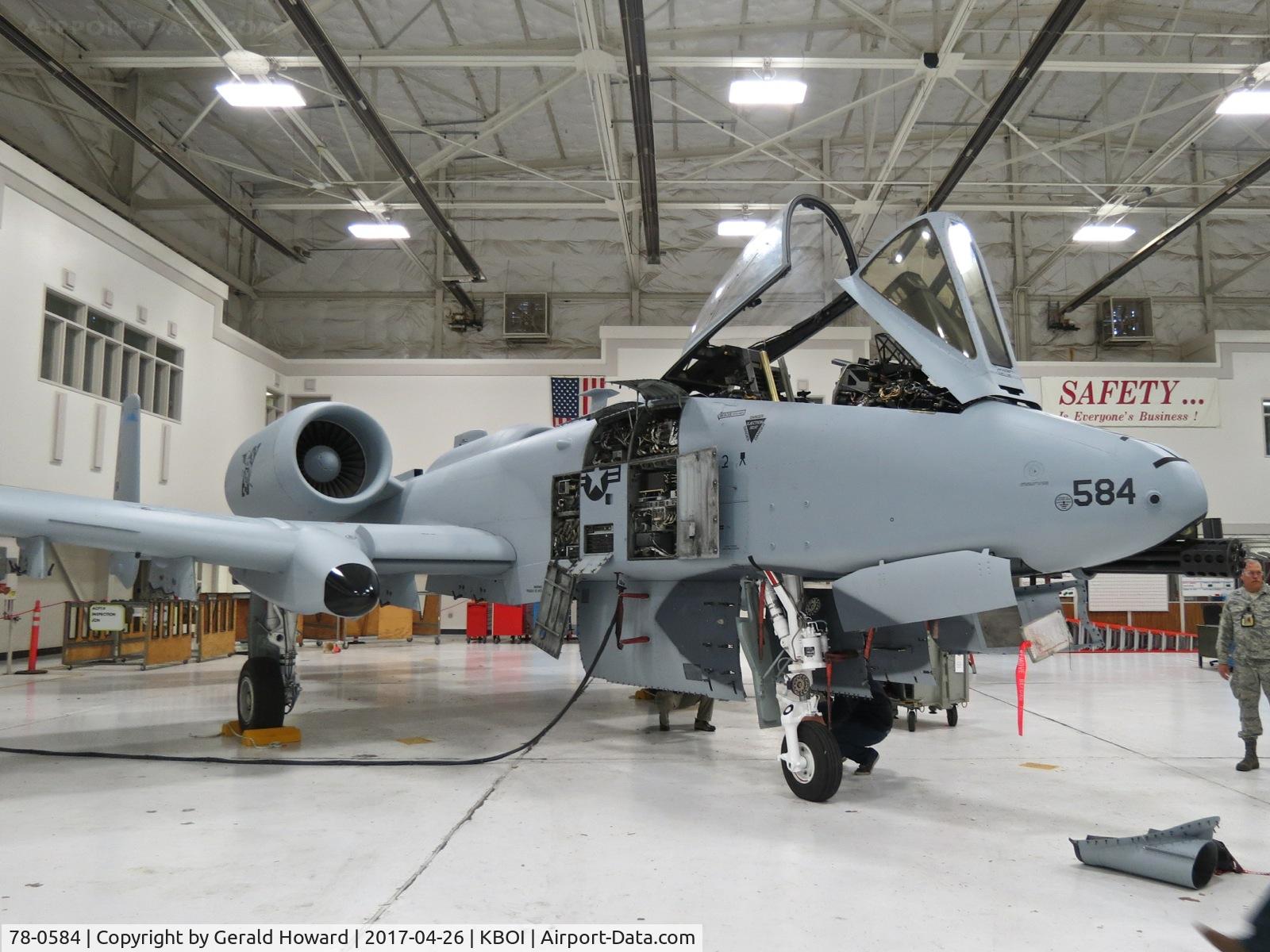 78-0584, 1978 Fairchild Republic A-10C Thunderbolt II C/N A10-0204, In the maintenance hangar fresh with new paint.  190th Fighter Sq., Idaho ANG.