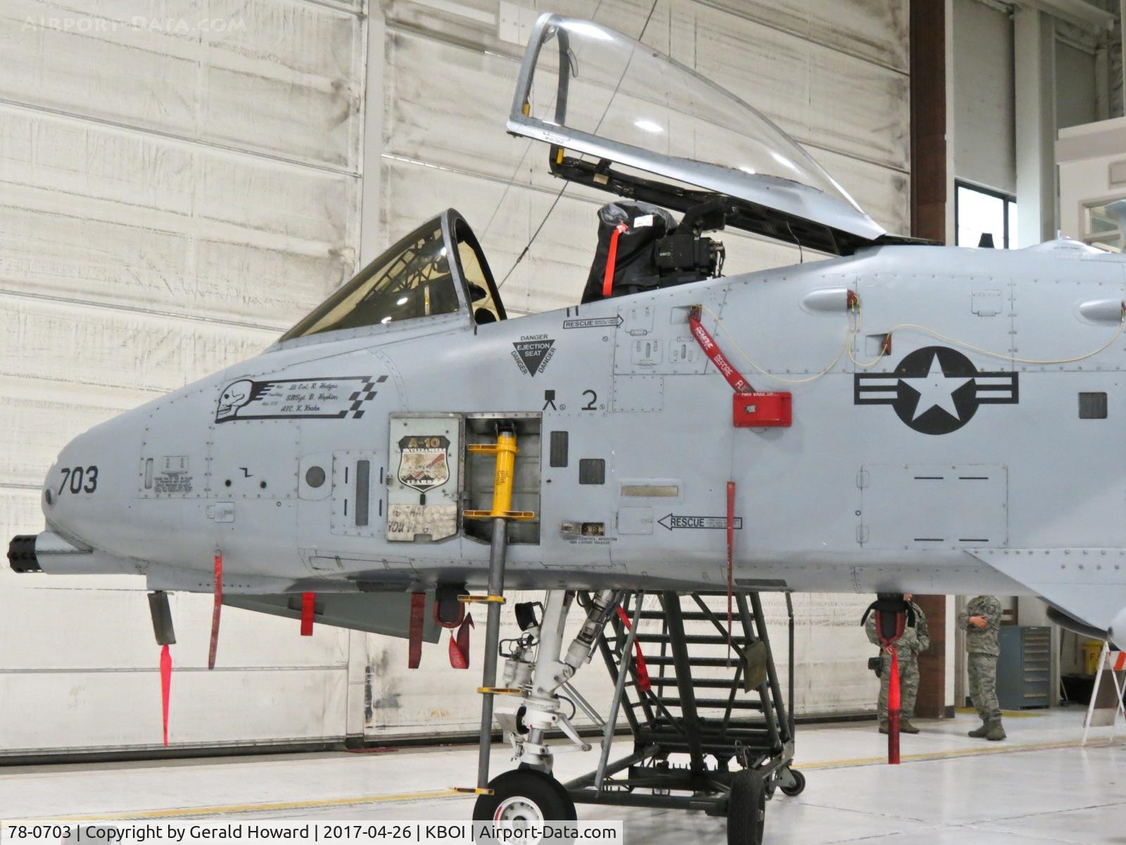 78-0703, 1978 Fairchild Republic A-10C Thunderbolt II C/N A10-0323, In the maintenance hangar.  190th Fighter Sq., Idaho ANG.