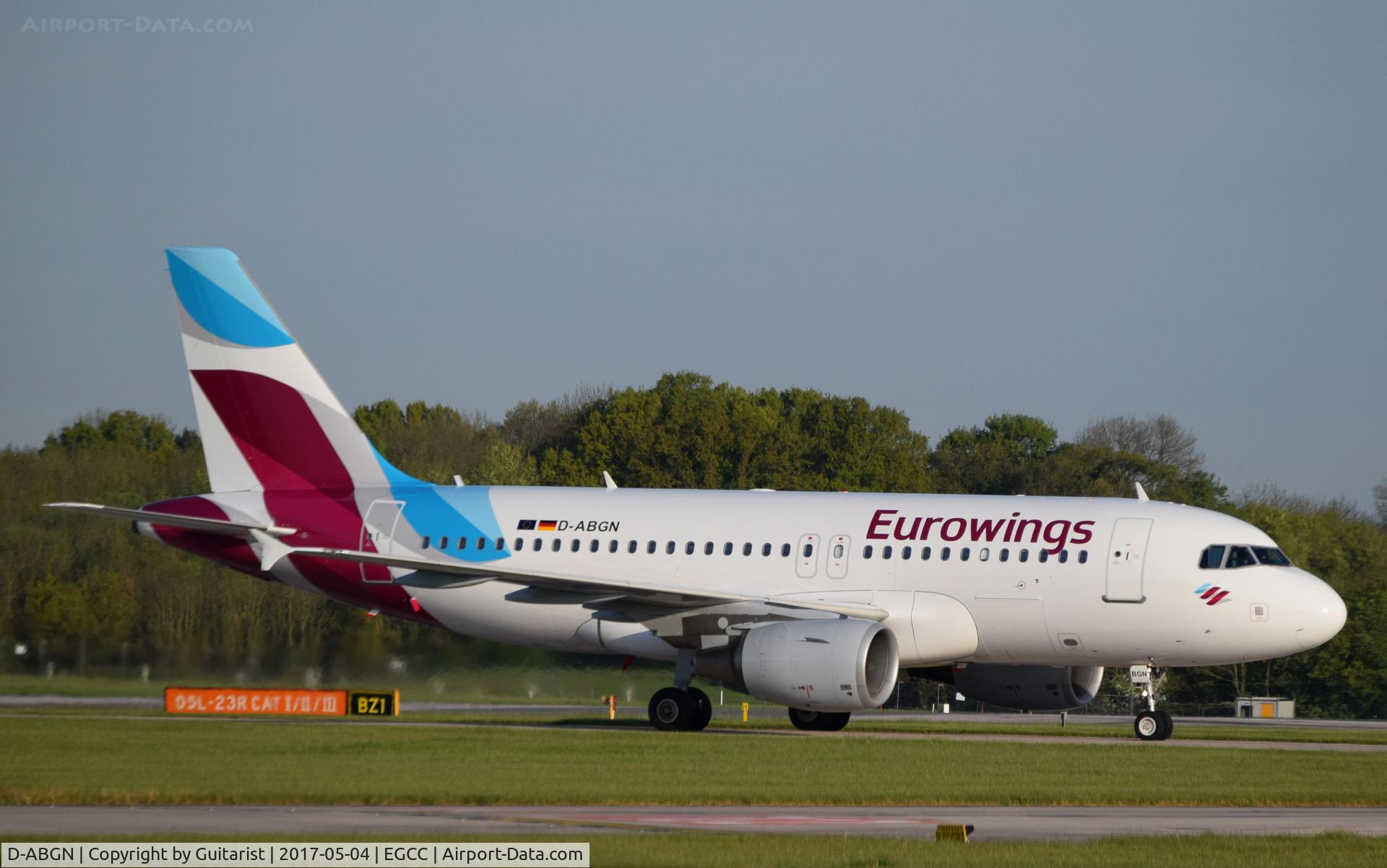 D-ABGN, 2008 Airbus A319-112 C/N 3661, At Manchester