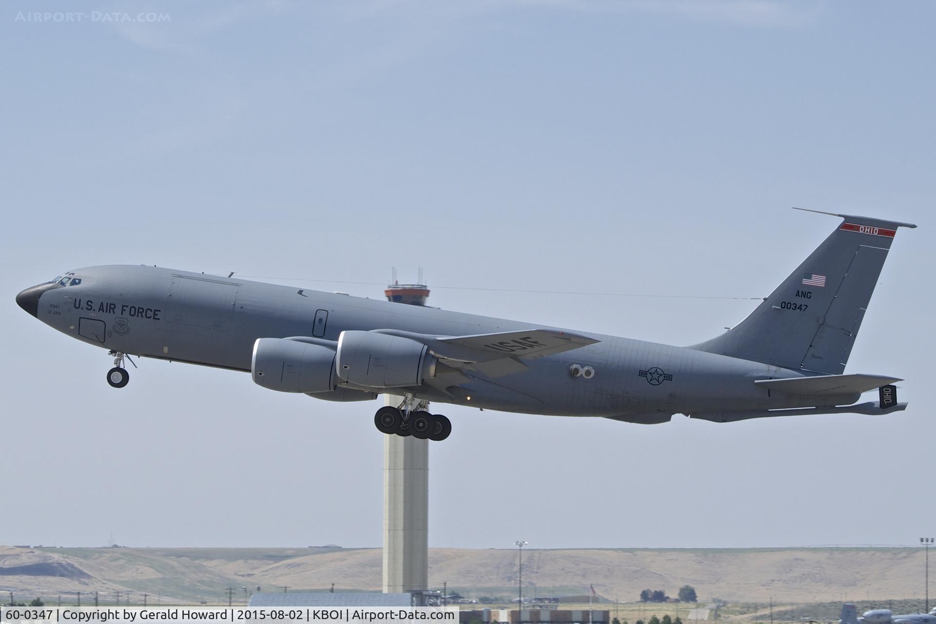 60-0347, 1960 Boeing KC-135R Stratotanker C/N 18122, Departing BOI. 121st ARW, Ohio ANG.