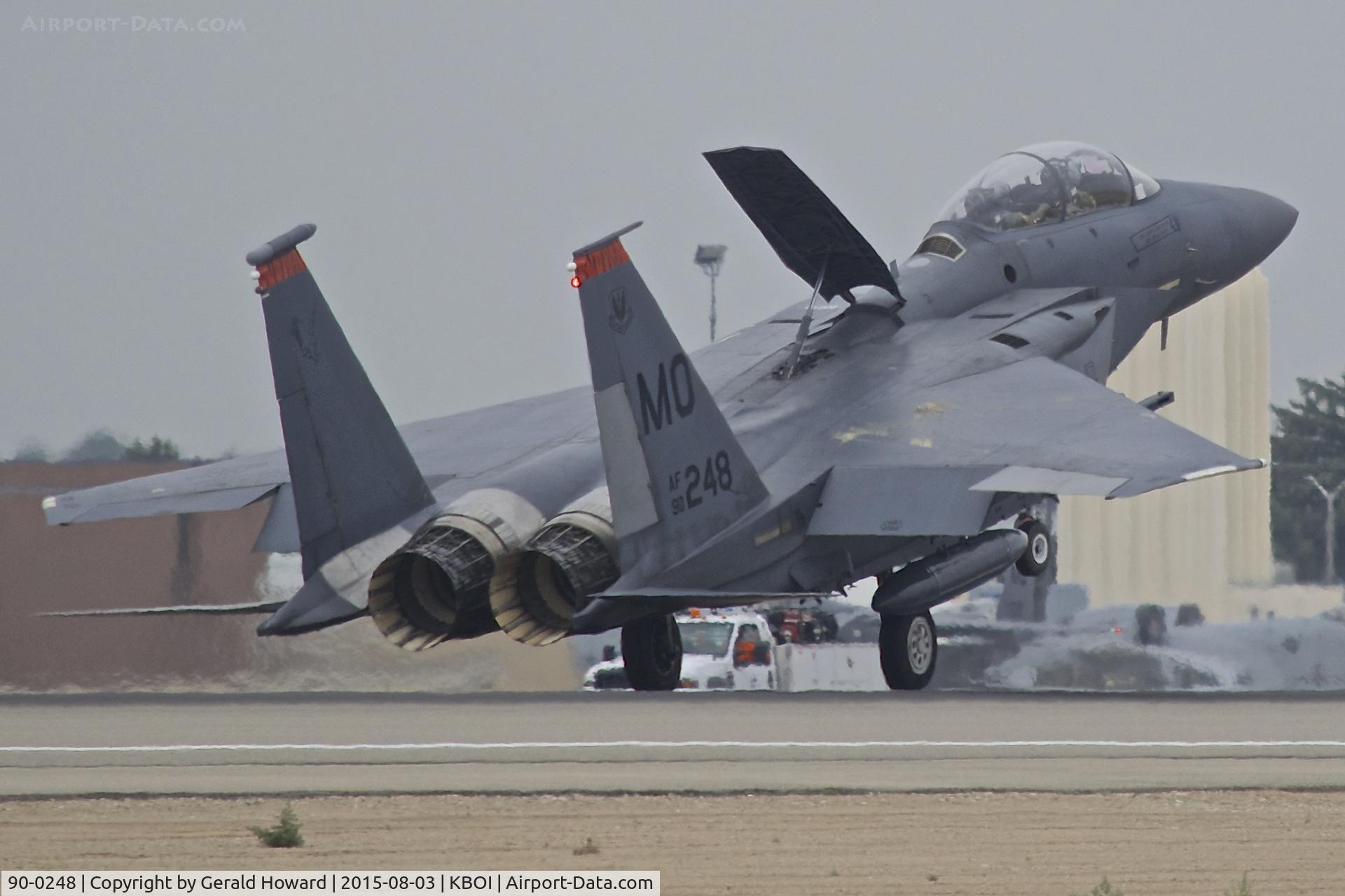 90-0248, 1990 McDonnell Douglas F-15E Strike Eagle C/N 1183/E150, Landing roll out on RWY 28R. 391st Fighter Sq., 