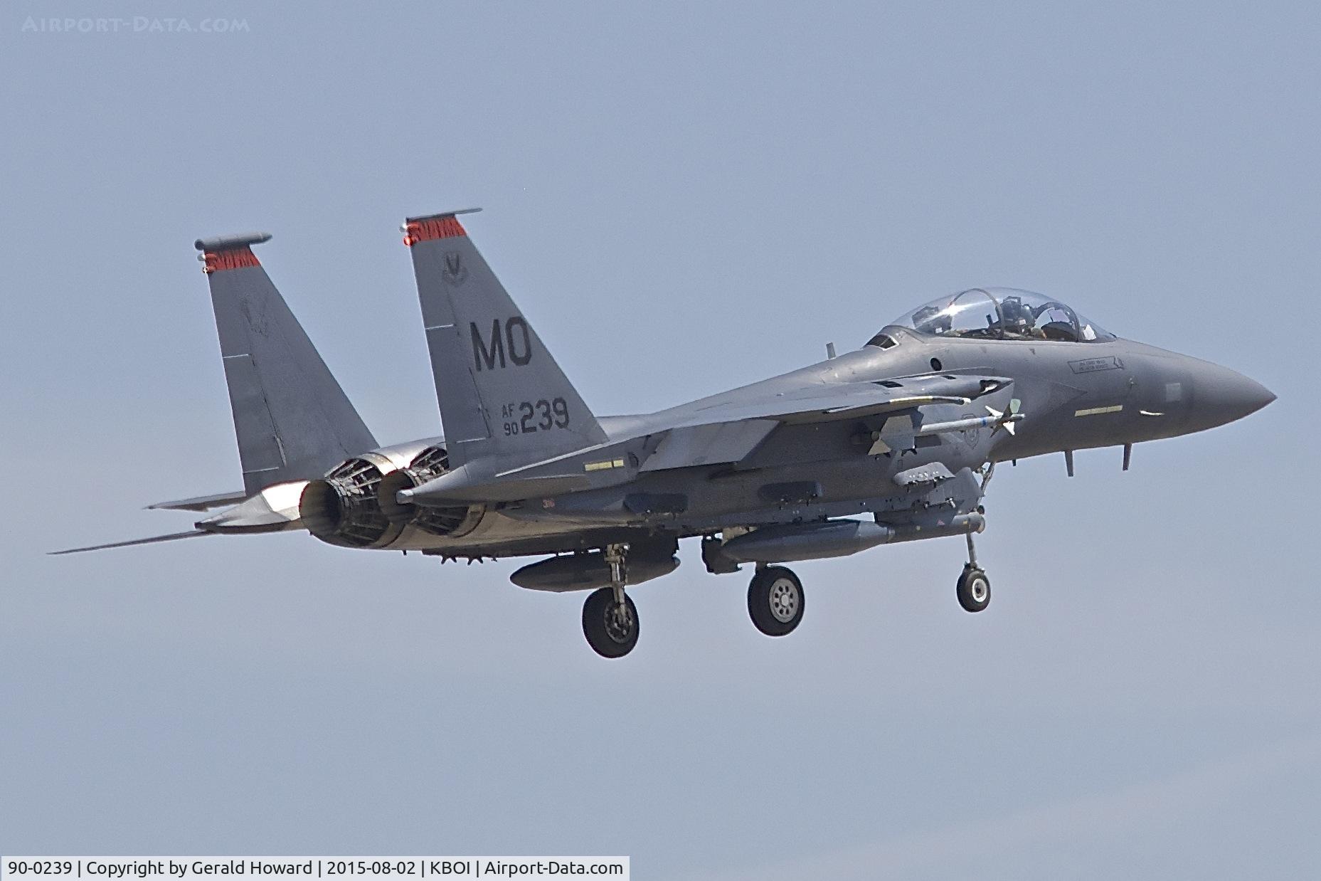 90-0239, 1990 McDonnell Douglas F-15E Strike Eagle C/N 1171/E141, Landing RWY 10L.  391st Fighter Sq., 