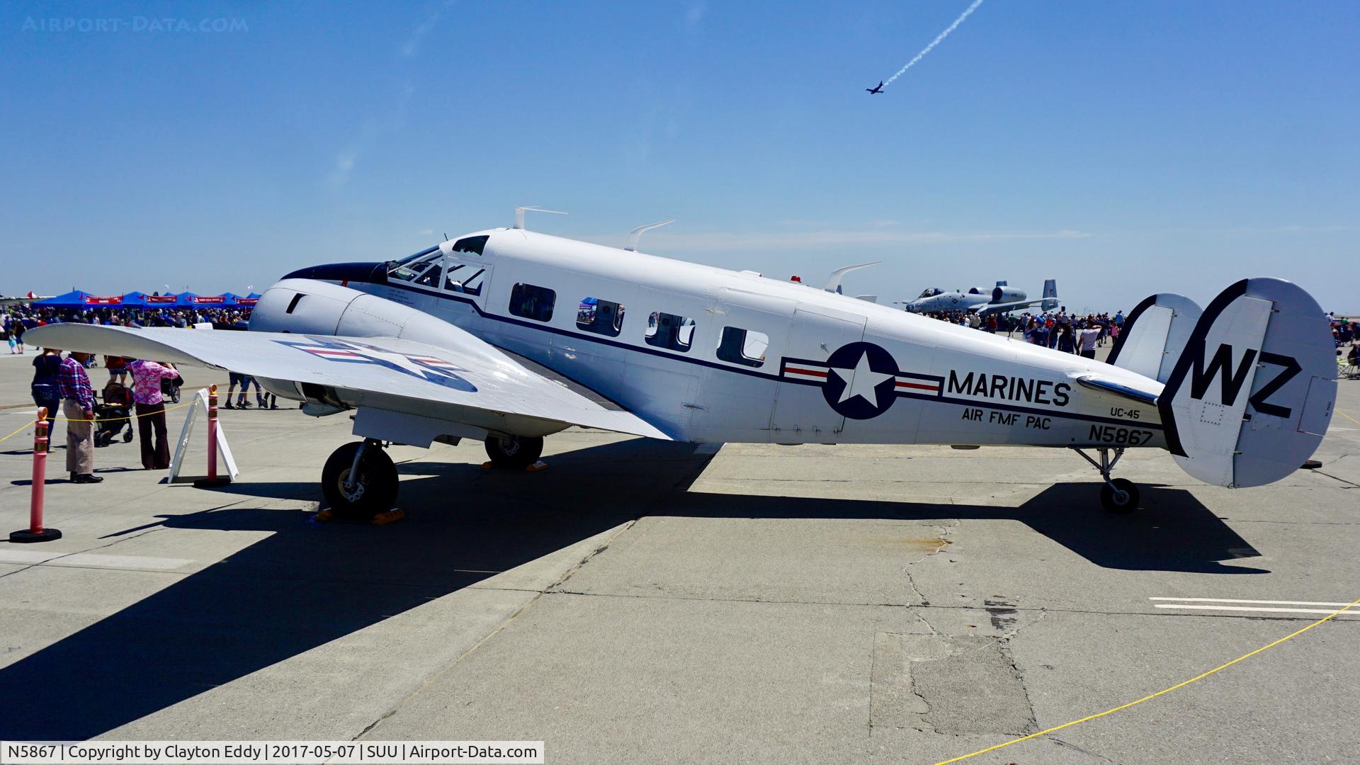 N5867, 1957 Beech E18S C/N BA-333, Travis AFB Airshow 2017.