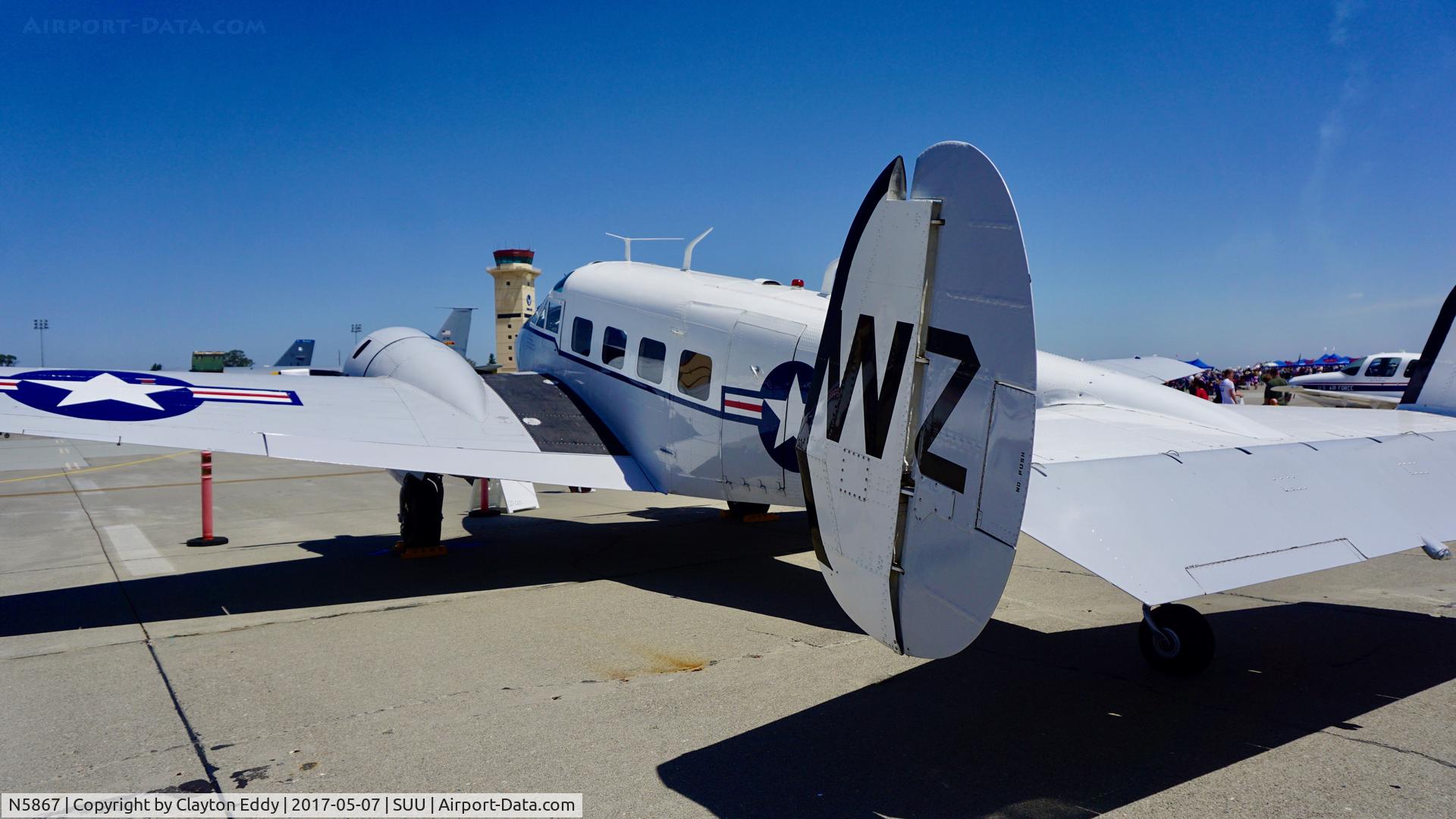 N5867, 1957 Beech E18S C/N BA-333, Travis AFB Airshow 2017.