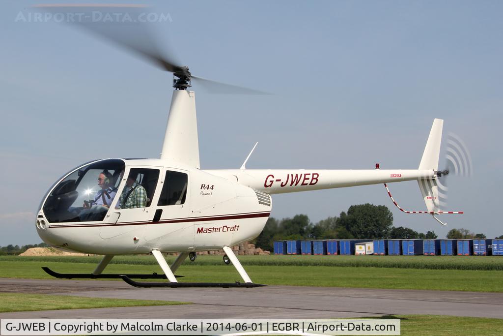 G-JWEB, 2003 Robinson R44 Raven C/N 1334, Robinson R44 Raven at Breighton Airfield's Open Cockpit and Biplane Fly-In. June 1st 2014.