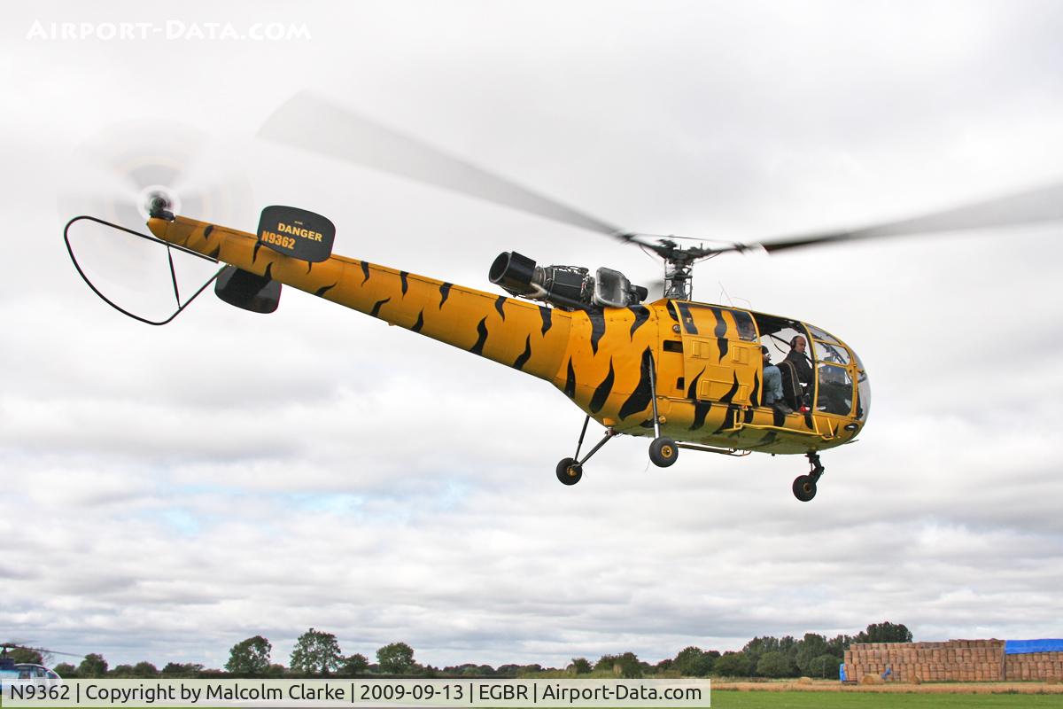 N9362, 1970 Aerospatiale SA-316B Alouette III C/N 1739, Aerospatiale SA316B Allouette lll at Breighton Airfield's Helicopter Fly-In. September 13th 2009.