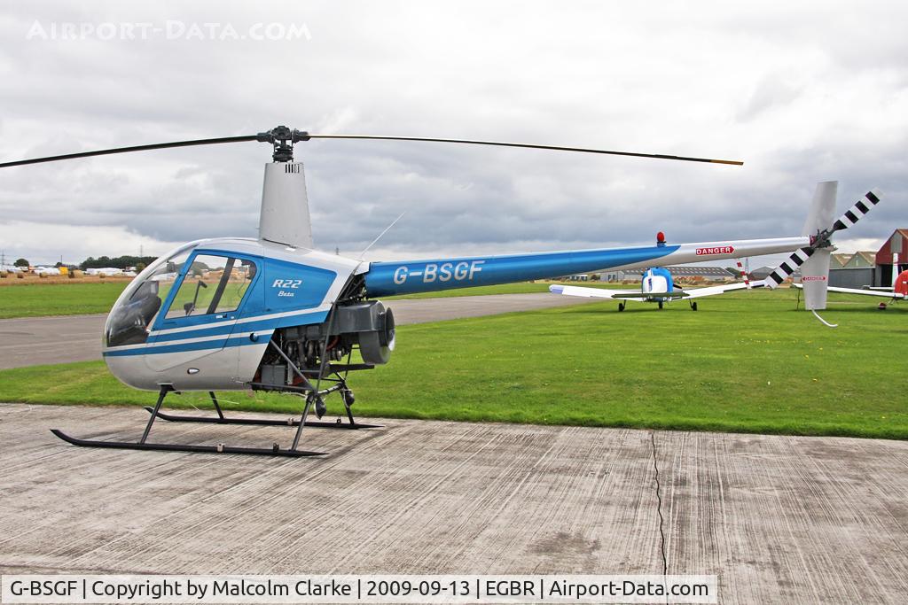 G-BSGF, 1990 Robinson R22 Beta C/N 1383, Robinson R22 Beta at Breighton Airfield's Helicopter Fly-In. September 13th 2009.