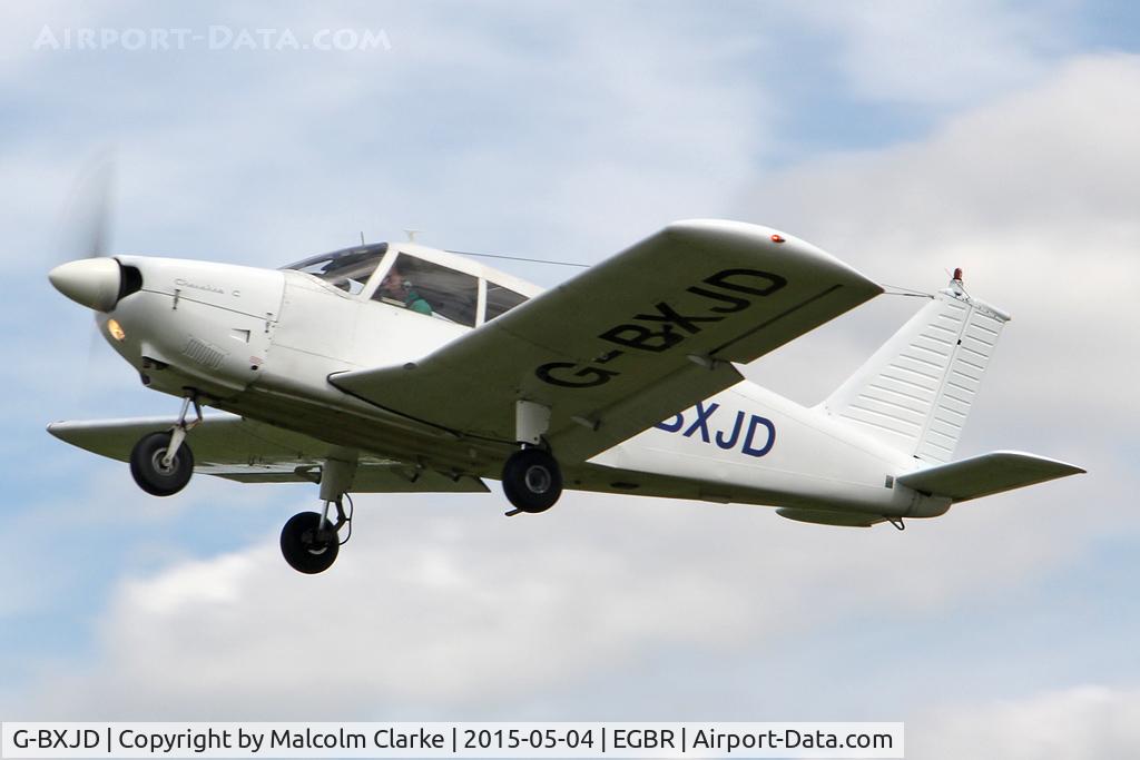 G-BXJD, 1967 Piper PA-28-180 Cherokee C/N 28-4215, Piper PA-28-180 Cherokee at Breighton Airfield's Auster Fly-In. May 4th 2015.