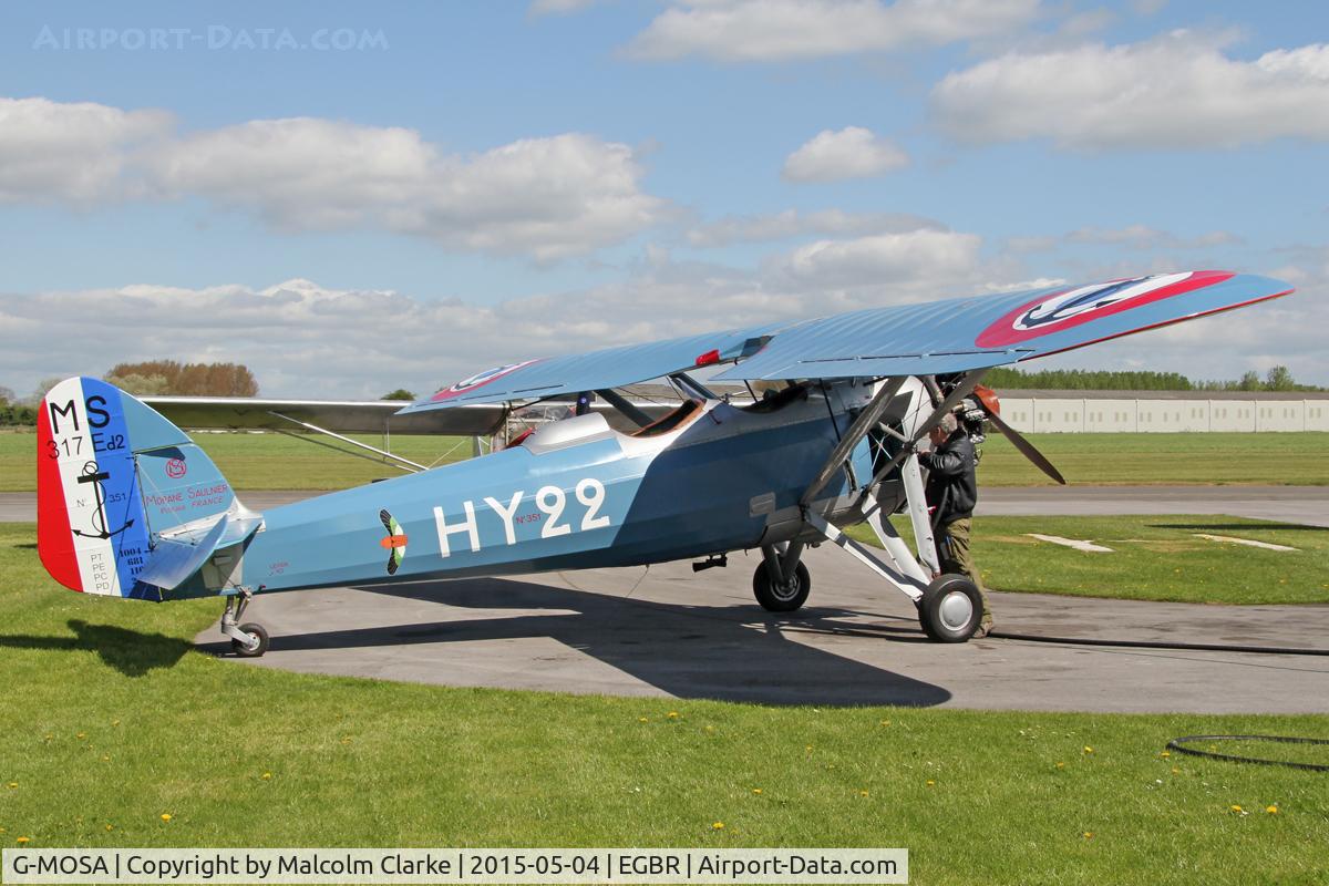 G-MOSA, 1952 Morane-Saulnier MS.317 C/N 351, Morane-Saulnier MS.317 at Breighton Airfield's Auster Fly-In. May 4th 2015.