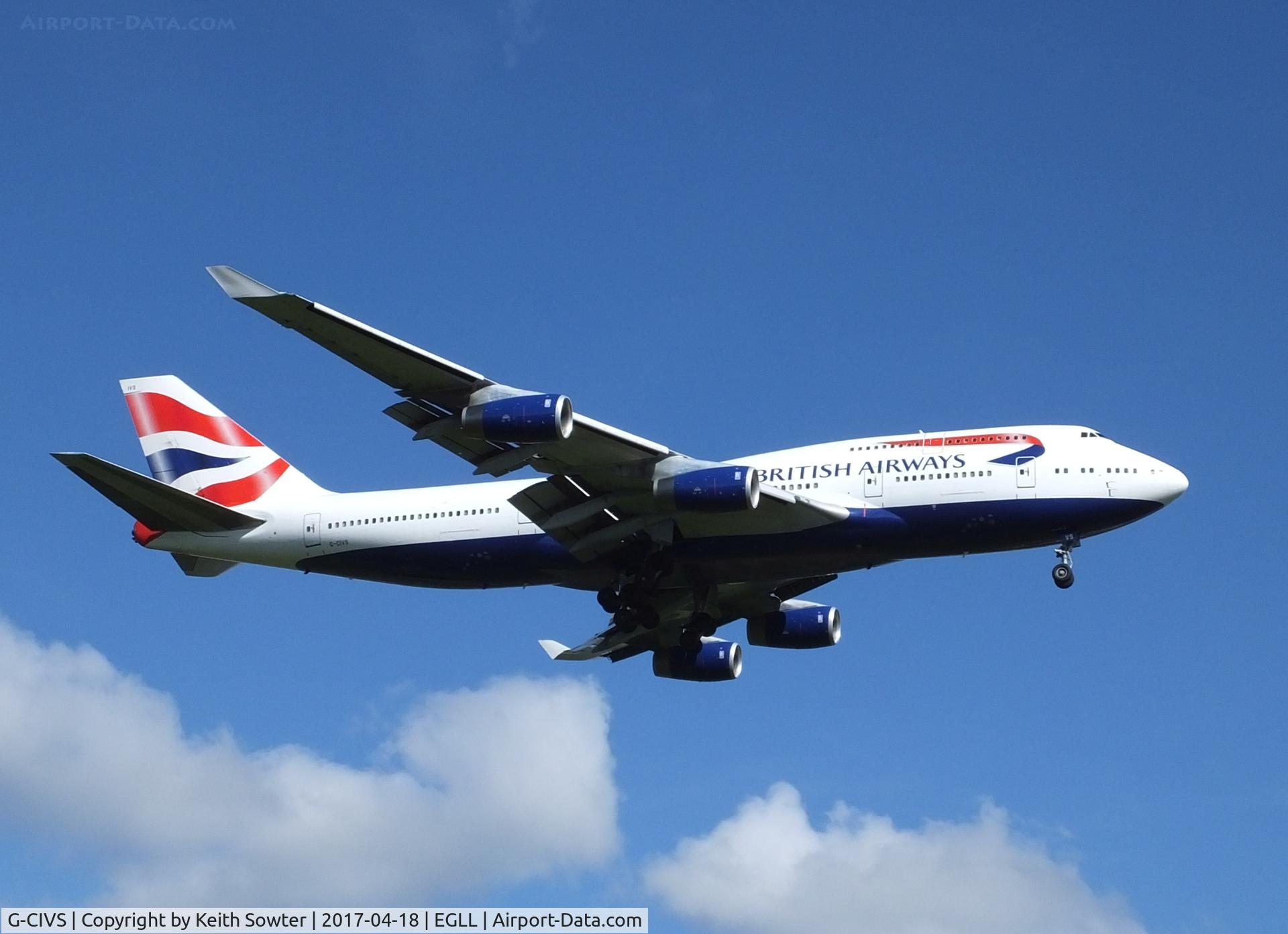 G-CIVS, 1998 Boeing 747-436 C/N 28851, Short finals to land Heathrow 09L