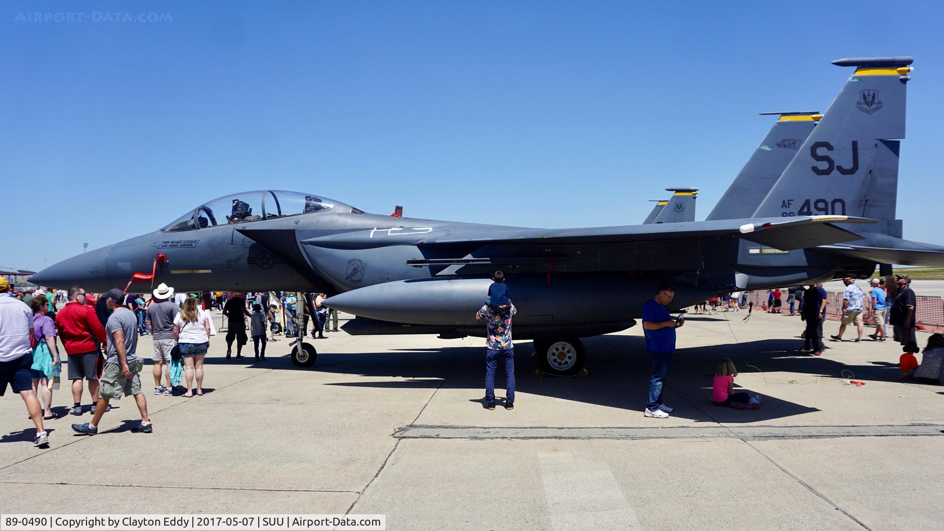 89-0490, 1989 McDonnell Douglas F-15E Strike Eagle C/N 1137/E112, Travis AFB airshow 2017.