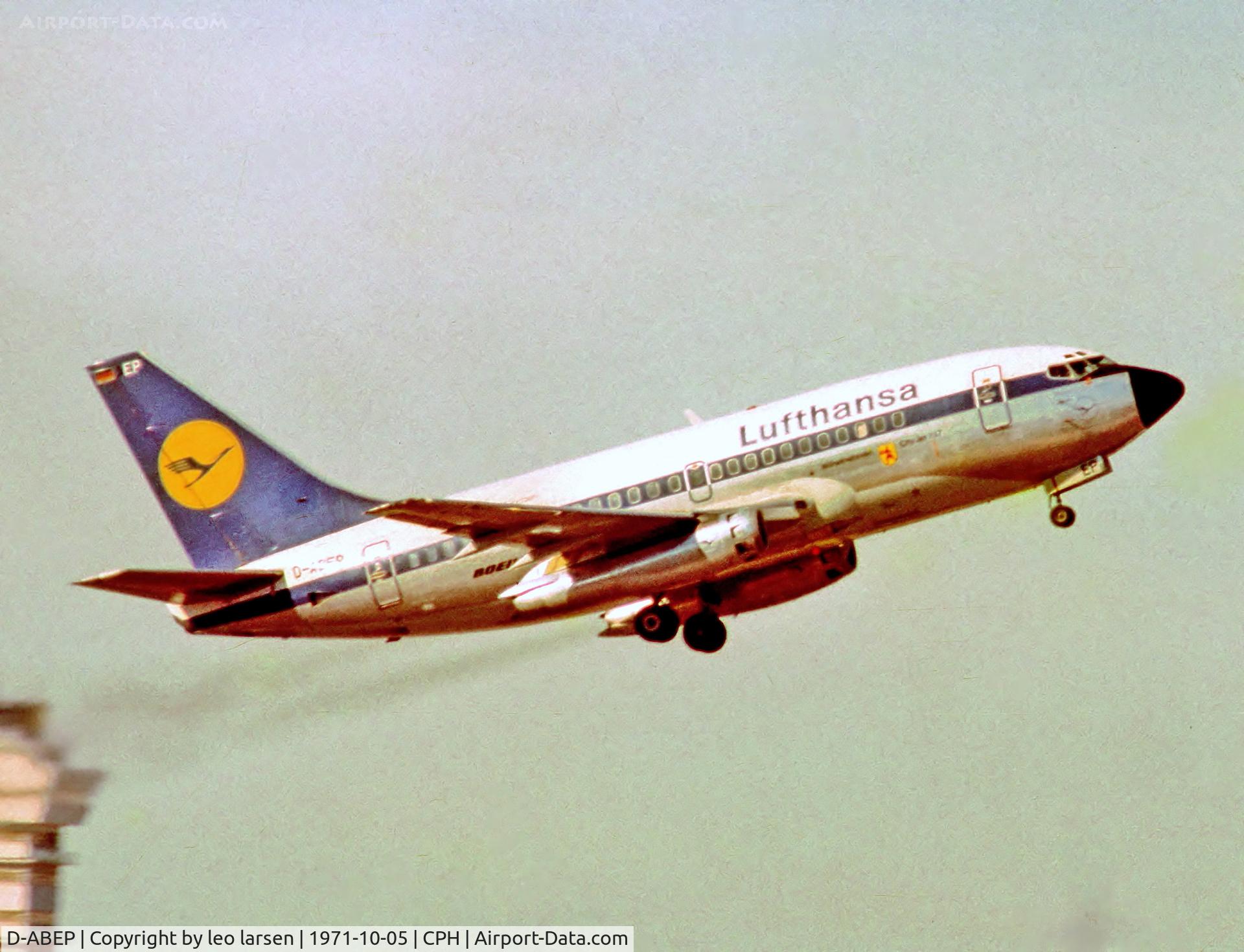 D-ABEP, 1968 Boeing 737-130 C/N 19026, Copenhagen 5.10.1971