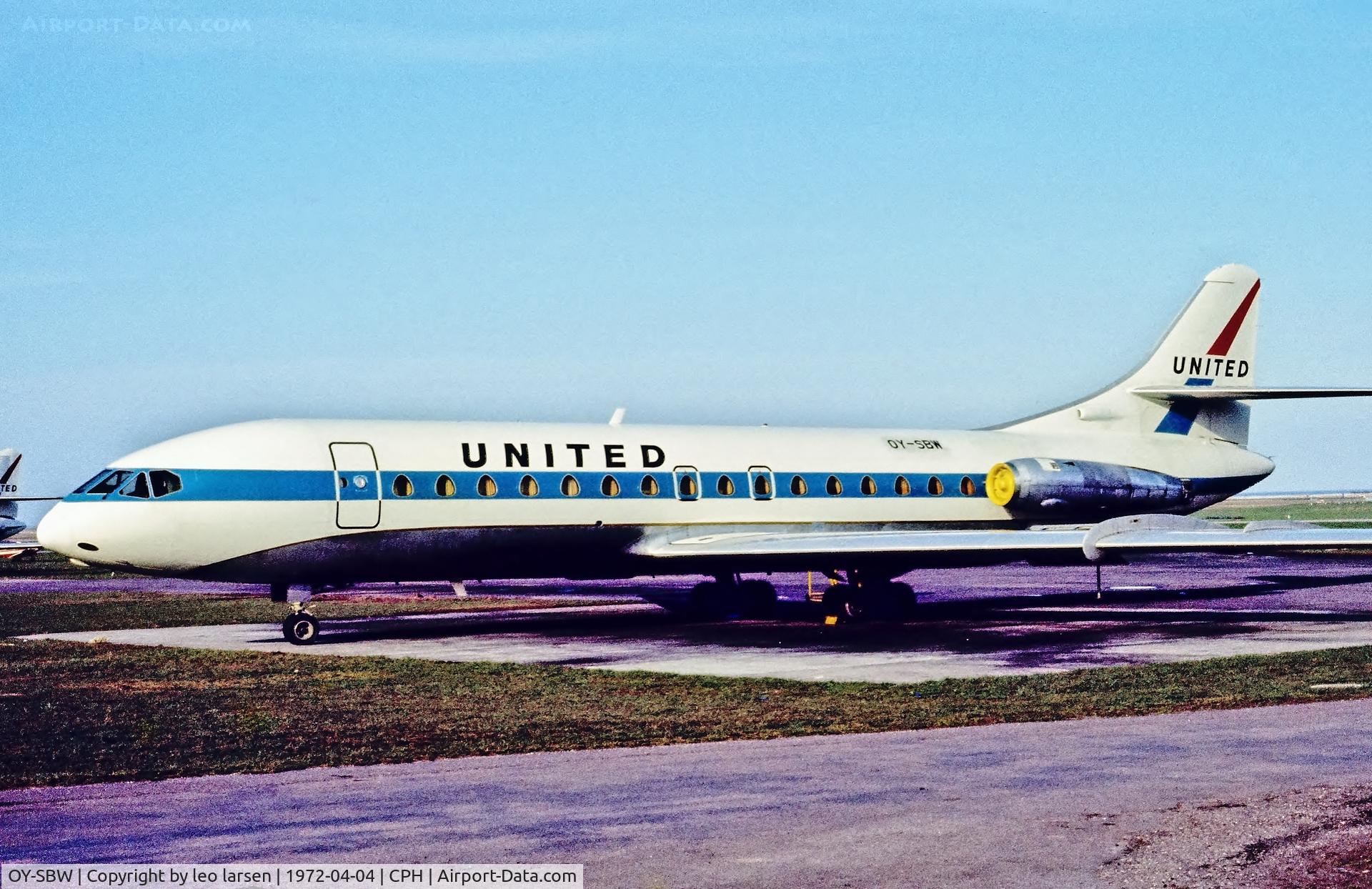 OY-SBW, 1961 Sud Aviation SE-210 Caravelle VI-R C/N 93, Copenhagen 4.4.1972