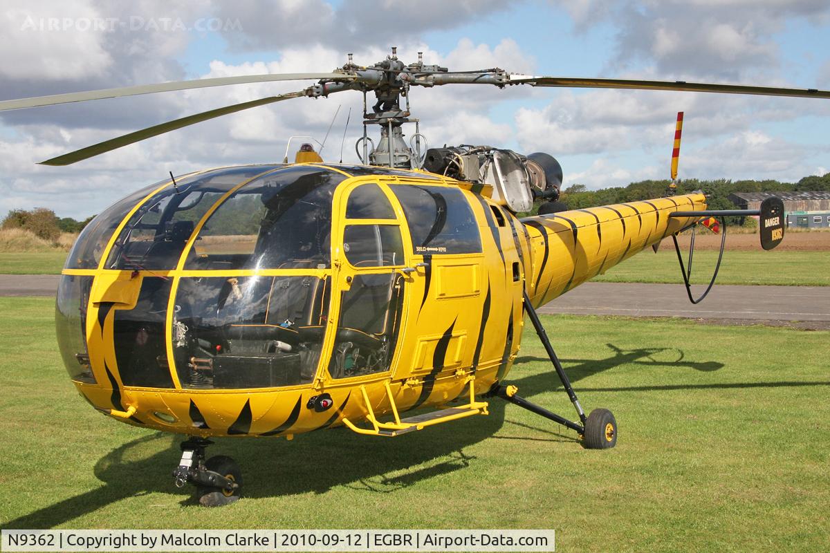 N9362, 1970 Aerospatiale SA-316B Alouette III C/N 1739, Aerospatiale SA-316B Alouette III at Breighton Airfield's Helicopter Fly-In. September 12th 2010.