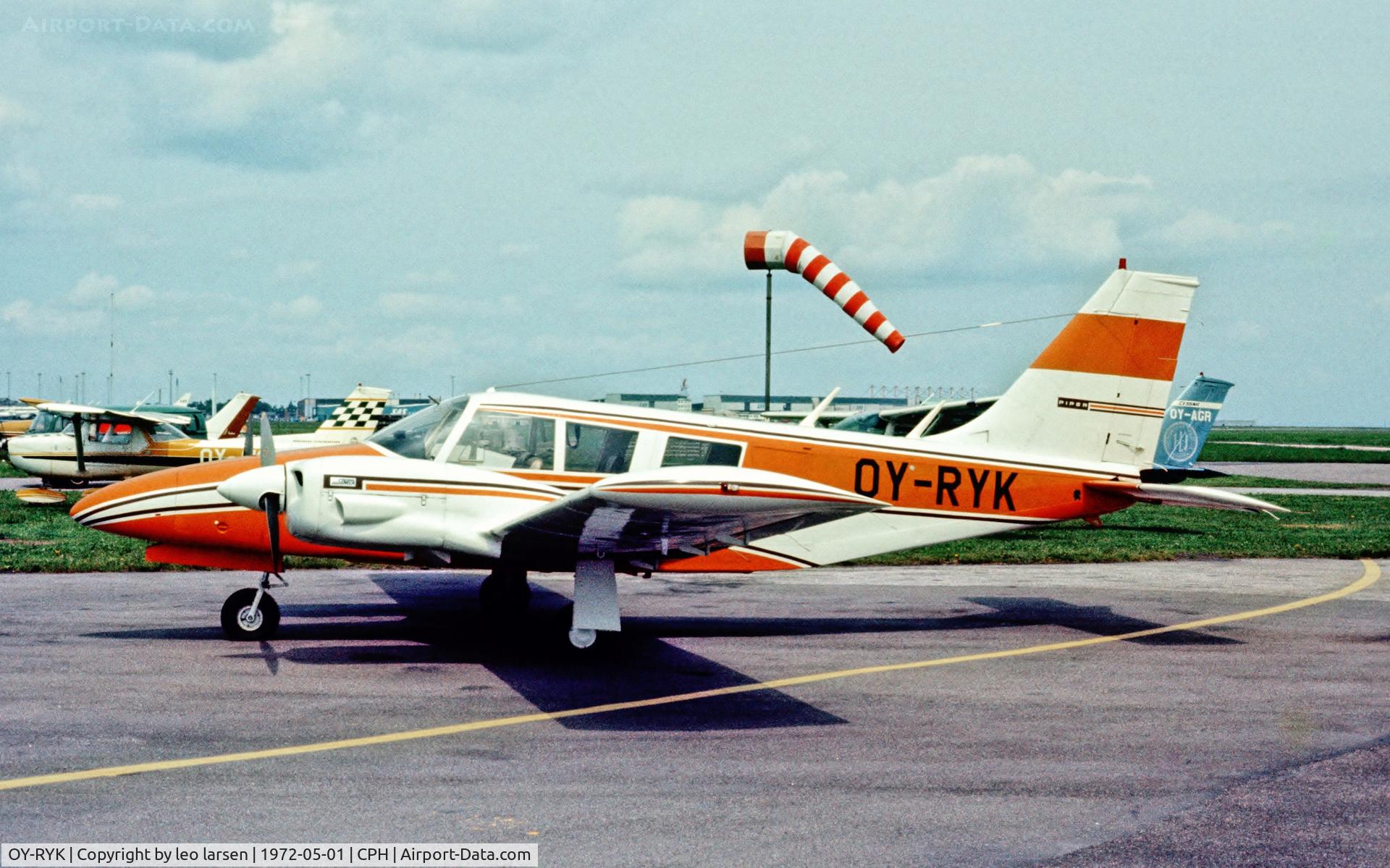 OY-RYK, 1972 Piper PA-34-200 Seneca C/N 34-7250067, Copenhagen 1.5.1972