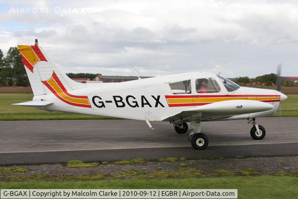 G-BGAX, 1973 Piper PA-28-140 Cherokee C/N 28-7325409, Piper PA-28-140 Cherokee G-BGAX at Breighton Airfield's Helicopter Fly-In. September 12th 2010.