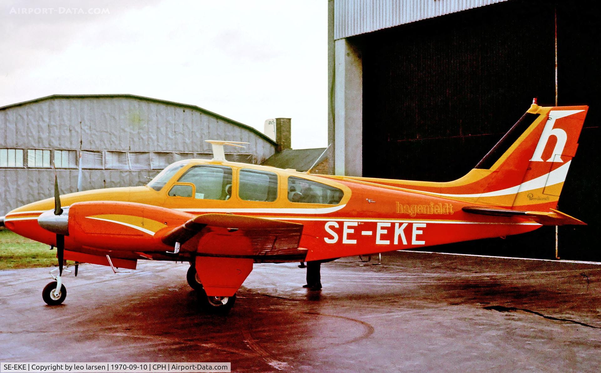 SE-EKE, 1964 Beech 95-B55 Baron C/N TC-653, Copenhagen 10.9.1970