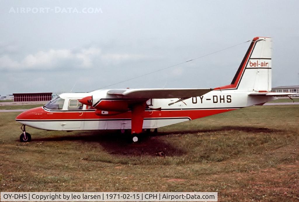 OY-DHS, 1970 Britten-Norman BN-2A-20 Islander C/N 188, Copenhagen 15.2.71