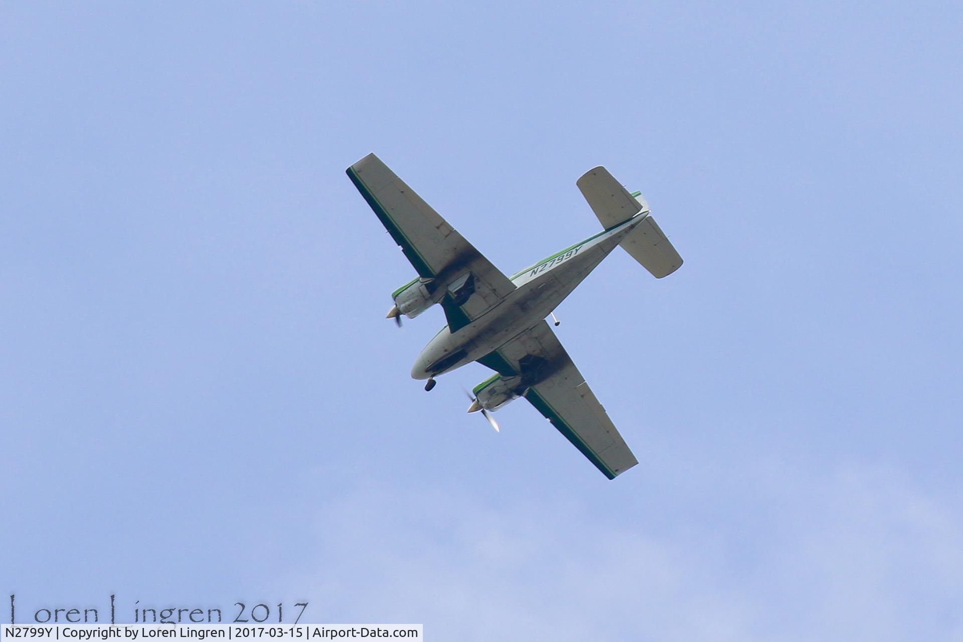 N2799Y, 1958 Beech 95 C/N TD-175, Out taking photos at Sacramento National Wildlife Refuge when this one flew over.  The photo is nothing special, but I just love aircraft.
