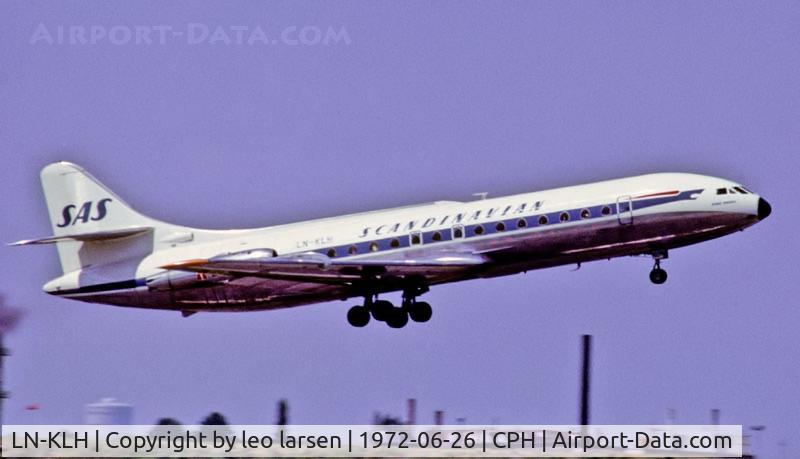 LN-KLH, 1959 Sud Aviation SE-210 Caravelle III C/N 003, Copenhagen 26.6.1972