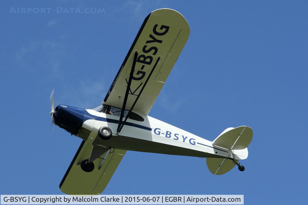 G-BSYG, 1947 Piper PA-12 Super Cruiser C/N 12-2106, Piper PA-12 Super Cruiser at Breighton Airfield's Radial Fly-In. June 7th 2015