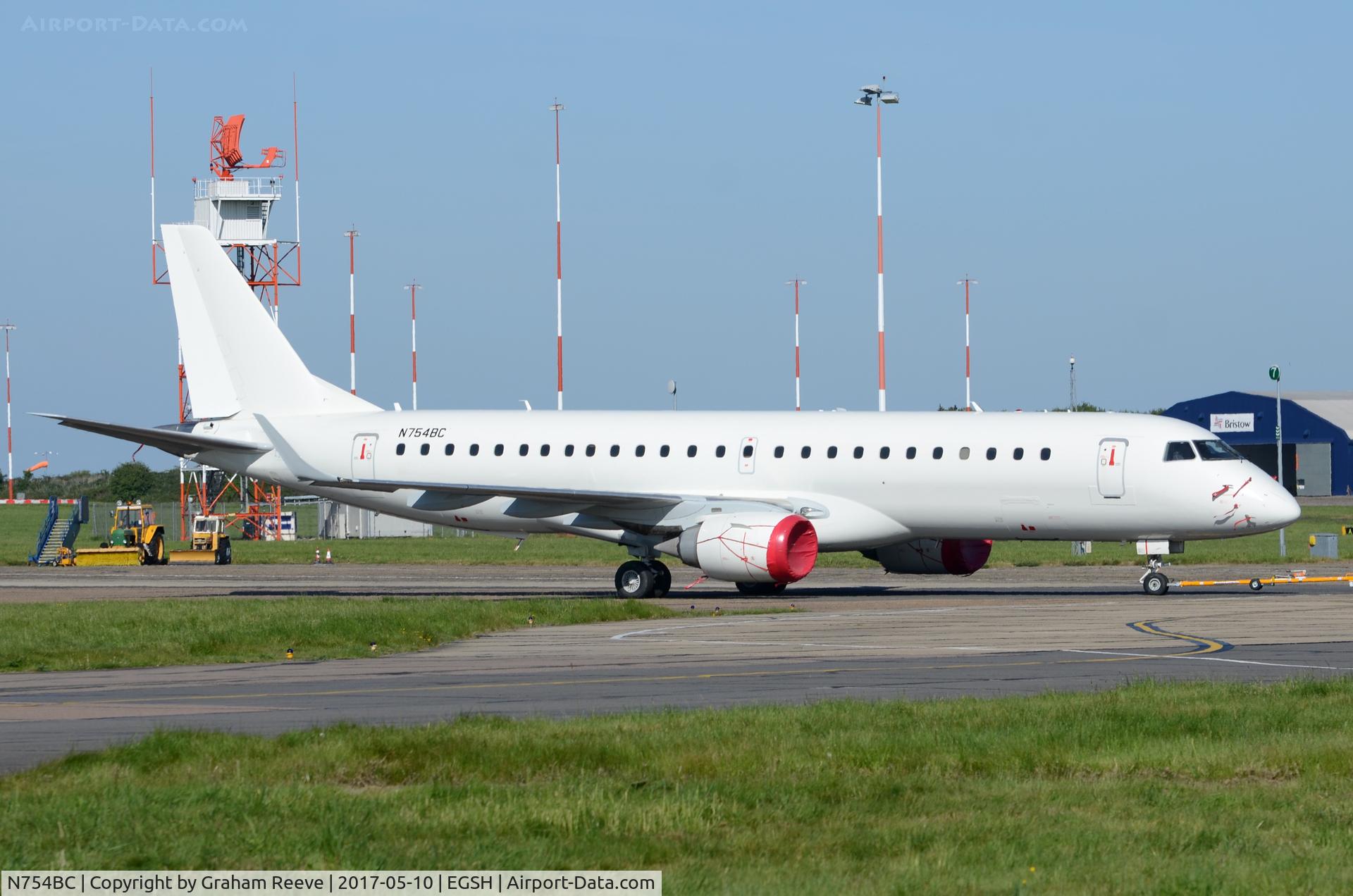 N754BC, 2007 Embraer 190AR (ERJ-190-100IGW) C/N 19000083, Under tow at Norwich.