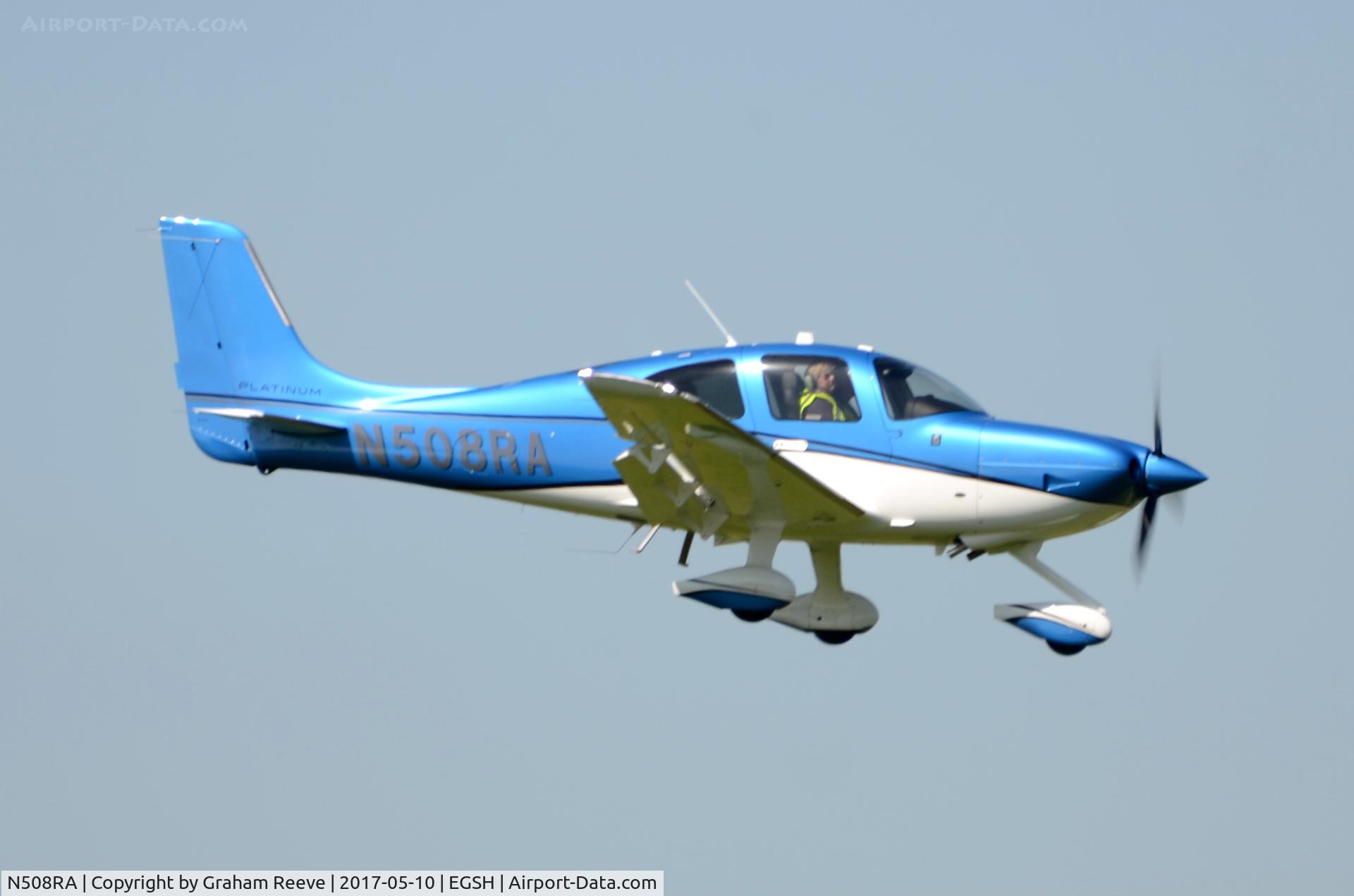N508RA, 2017 Cirrus SR22 GTS C/N 4458, Landing at Norwich.