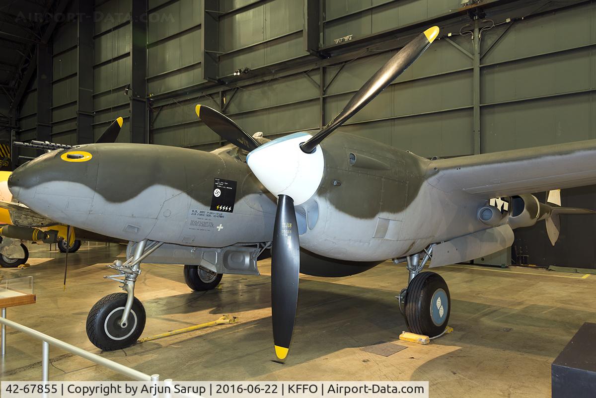 42-67855, Lockheed P-38L Lightning C/N 422-8487, This is a final production version P-38L Lightning 44-53232 which is painted in the markings of a P-38J flown by 2nd Lt. Royal D. Frey of the 55th Fighter Squadron based at Wittering, England. Dice, the Squadron emblem, can be seen on the wheel covers.