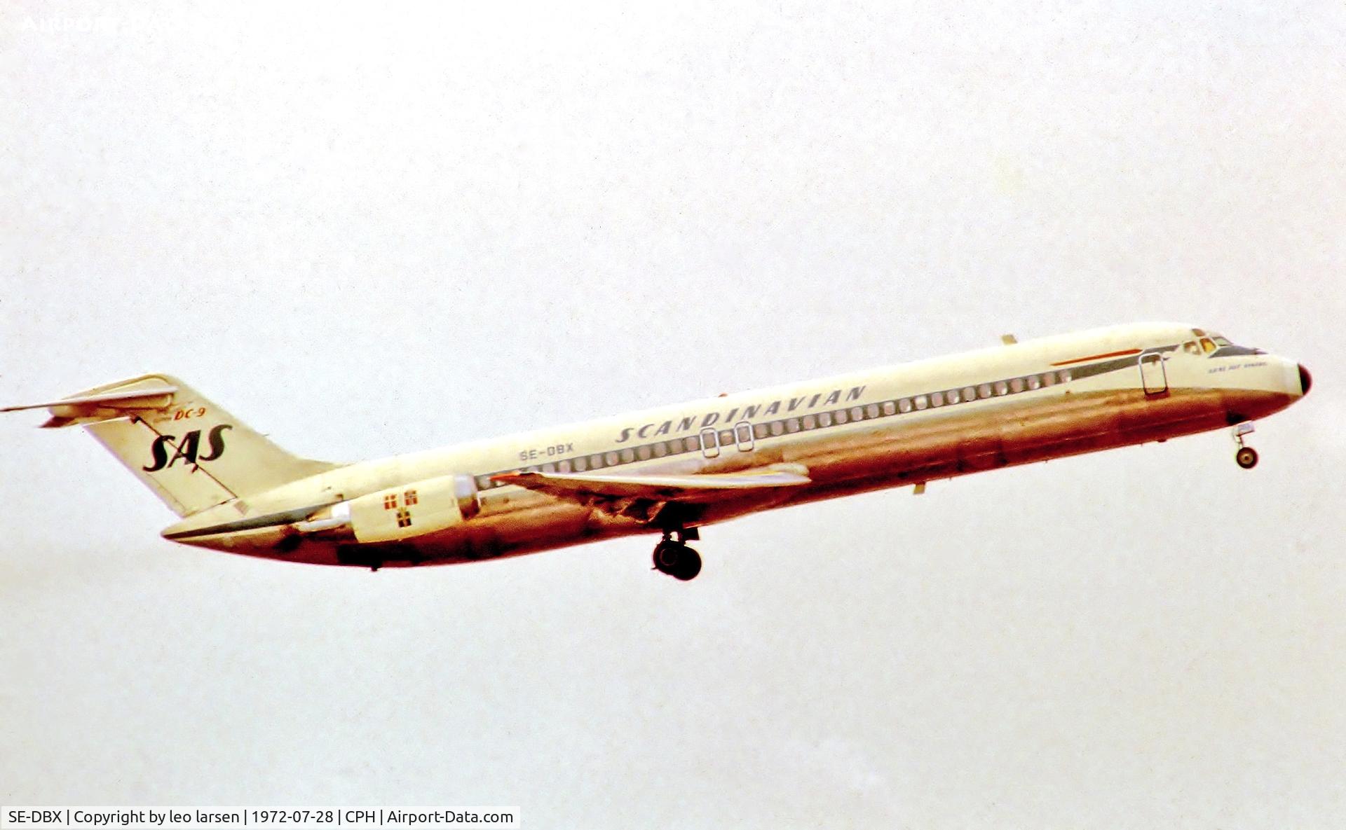 SE-DBX, 1967 Douglas DC-9-41 C/N 47114, Copenhagen 28.7.1972