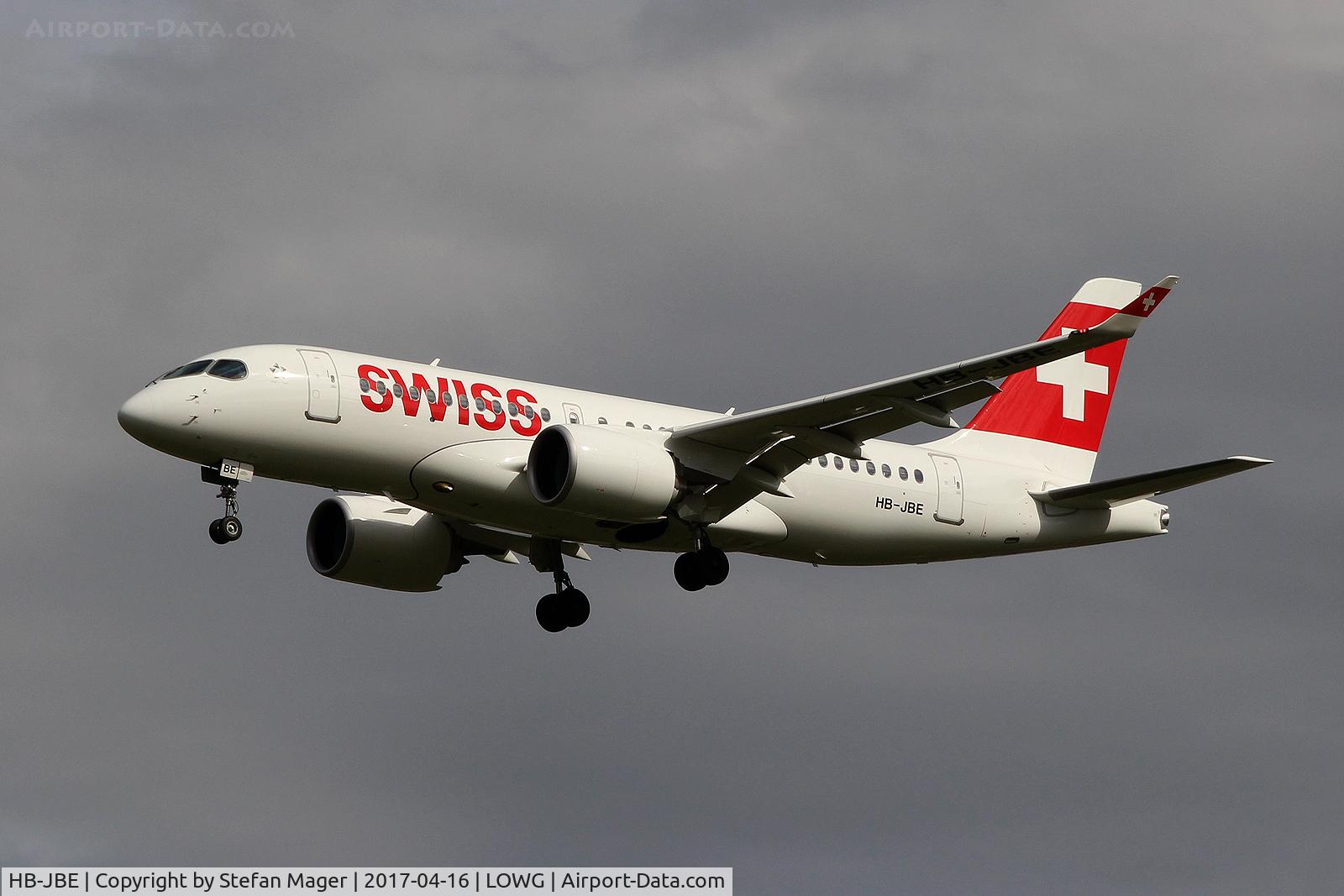 HB-JBE, 2016 Bombardier CSeries CS100 (BD-500-1A10) C/N 50014, Swiss CS100 @GRZ