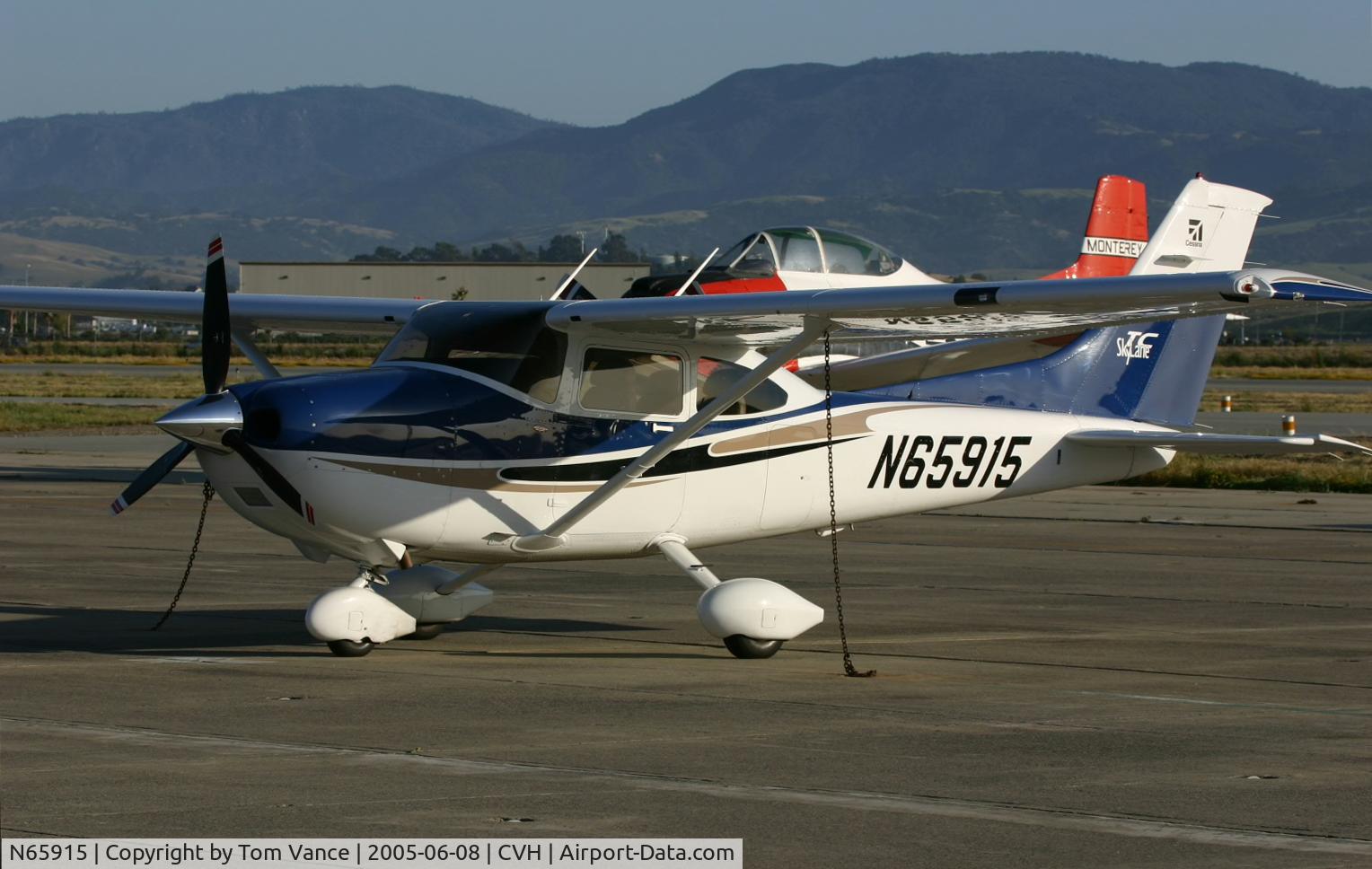N65915, 2004 Cessna T182T Turbo Skylane C/N T18208349, N65915 on the ramp at Hollister, CA during the Collings Foundation B-17 & B-24 weekend visit & tour flights.